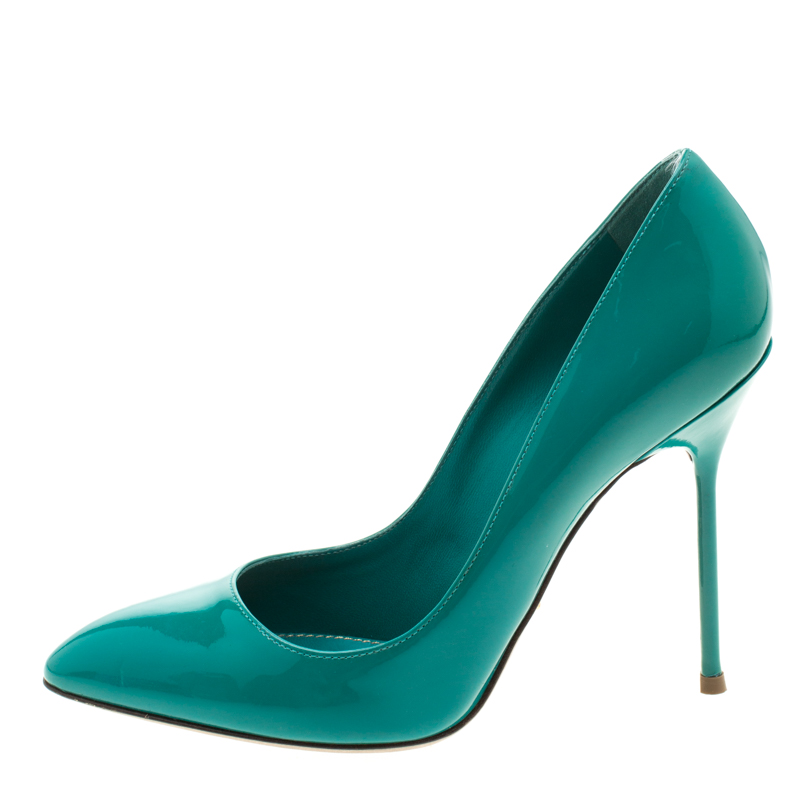 

Sergio Rossi Green Patent Leather Pumps Size