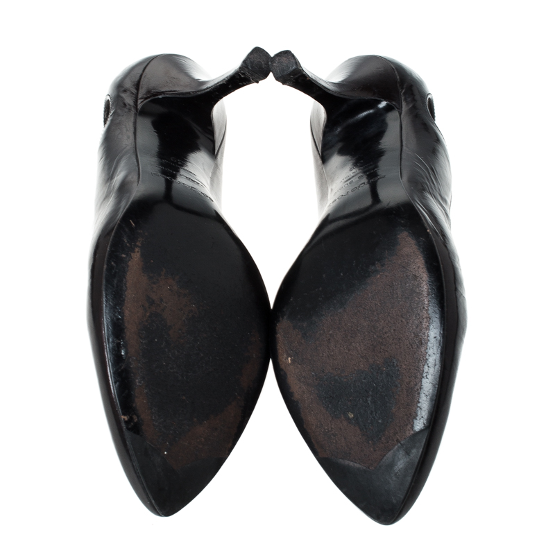 Pre-owned Sergio Rossi Black Patent Leather Marissa Pumps Size 39