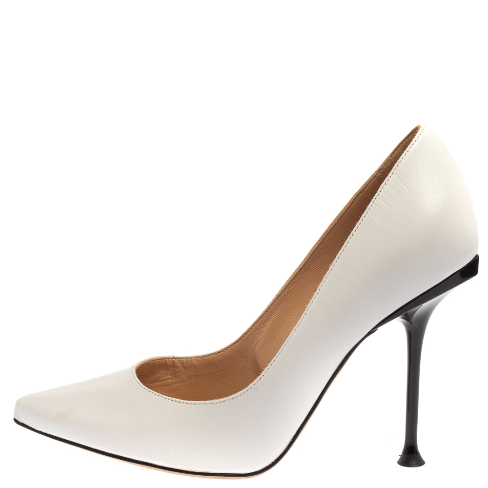 

Sergio Rossi White Leather Pumps Size