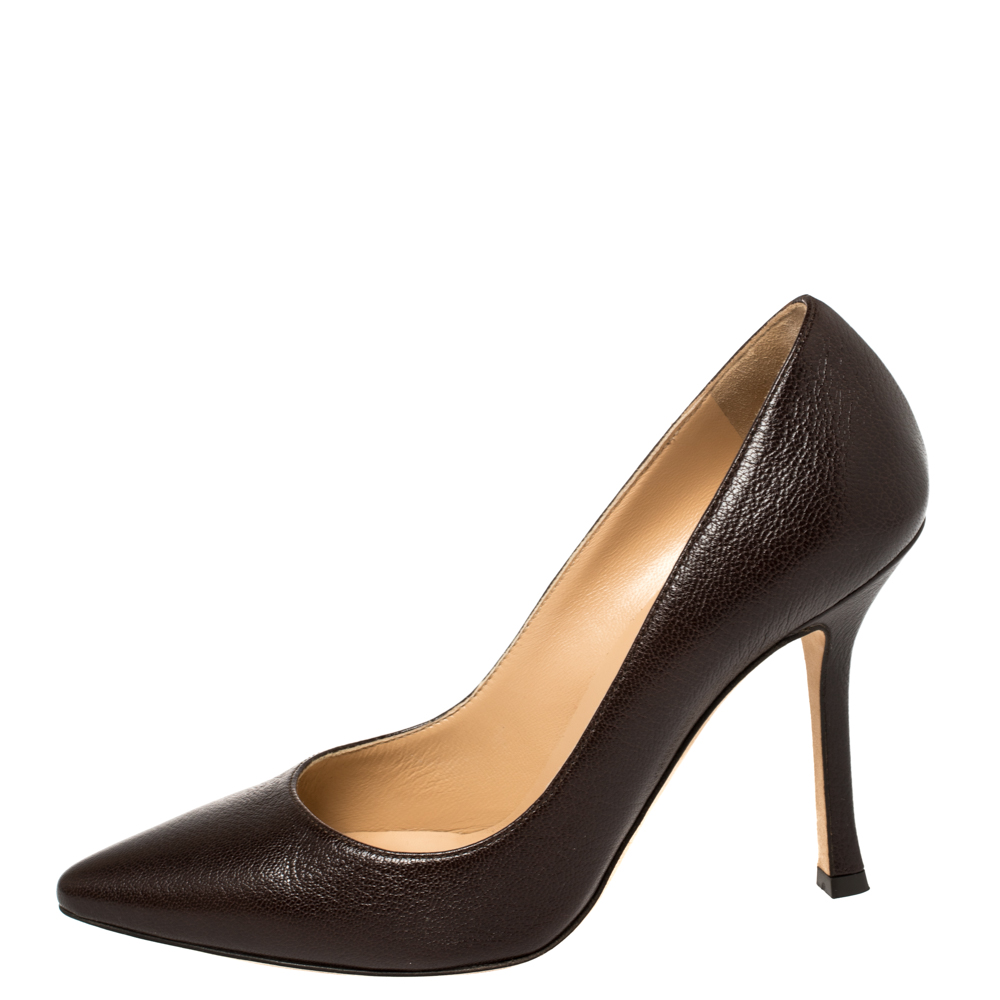 

Sergio Rossi Brown Leather Pointed Toe Pumps Size