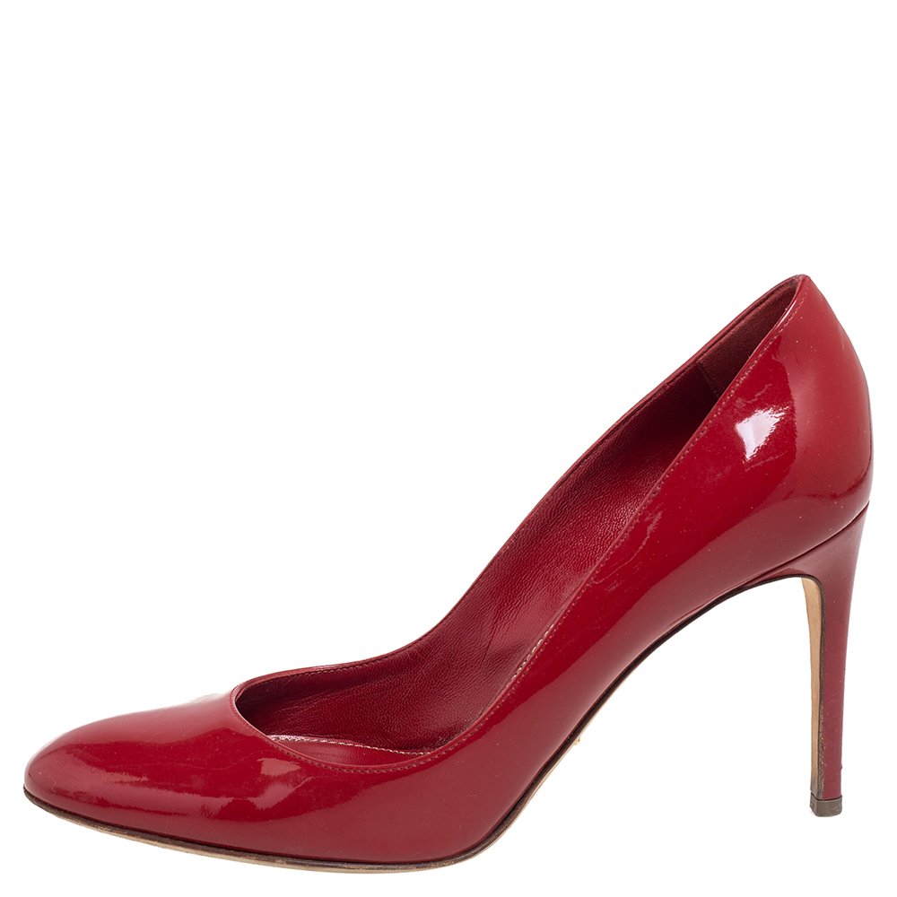 

Sergio Rossi Red Patent Leather Round Toe Pumps Size