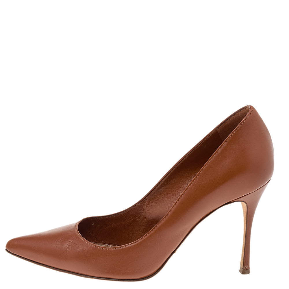 

Sergio Rossi Brown Leather Pointed Toe Pumps Size