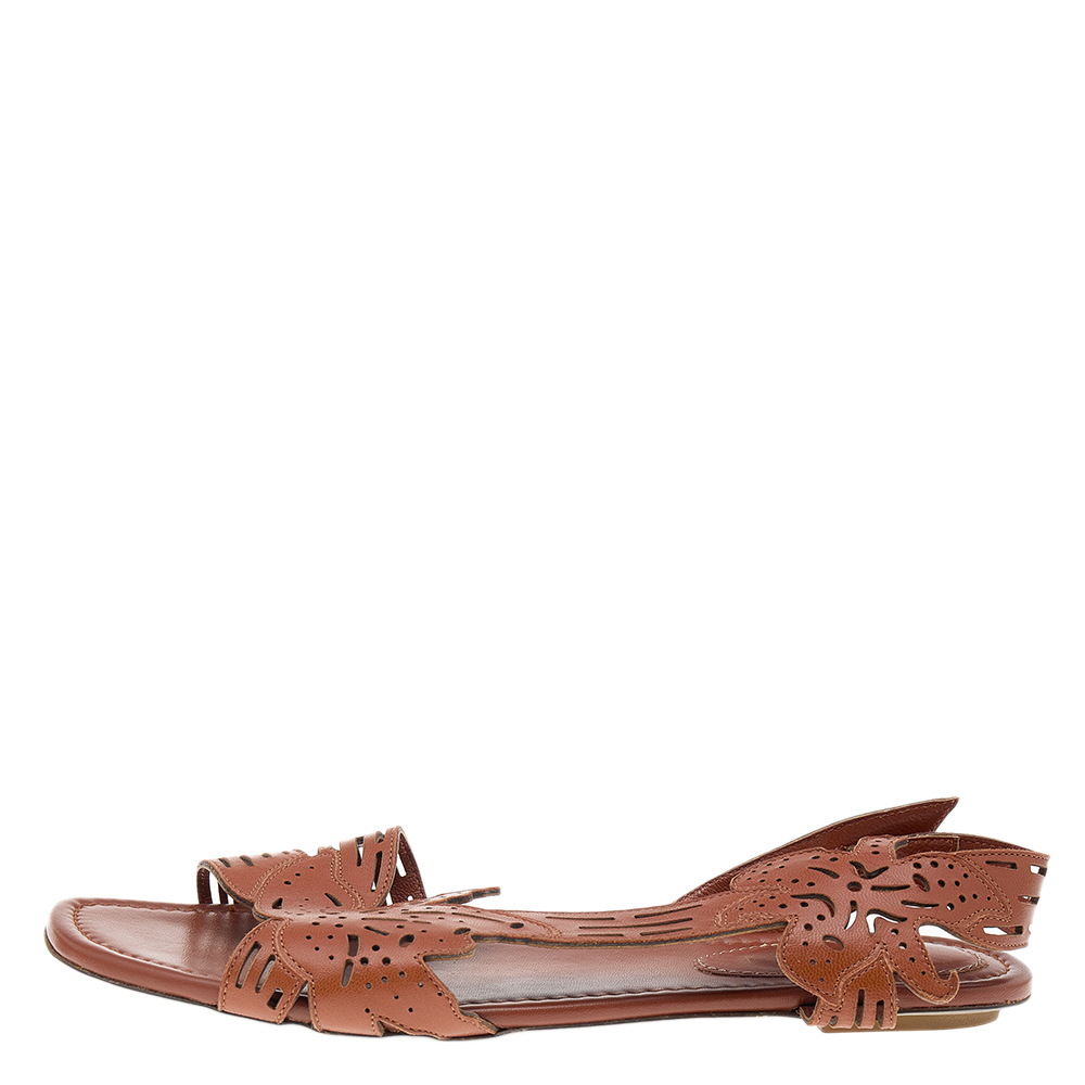 

Sergio Rossi Brown Leather Flats Size