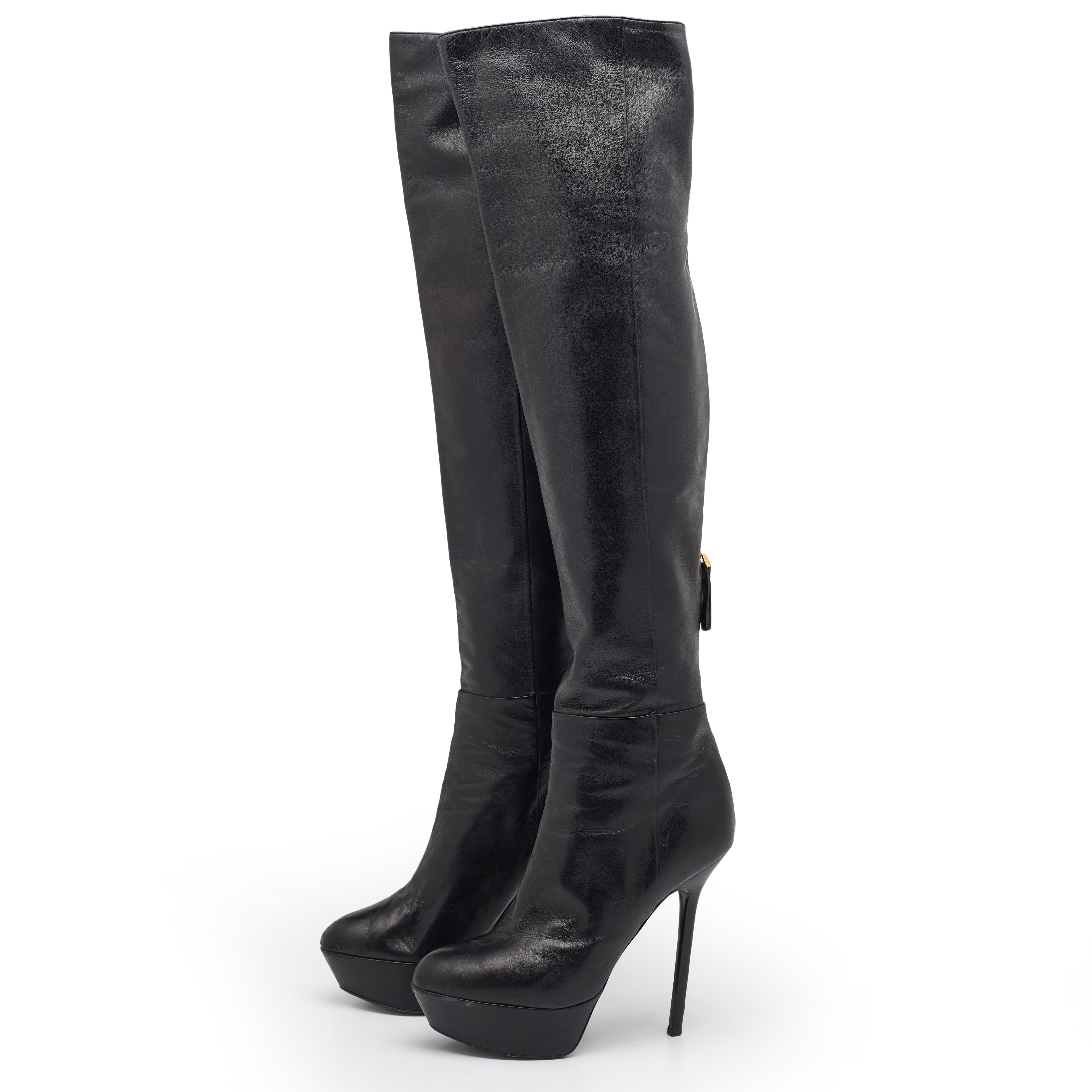 

Sergio Rossi Black Leather Over The Knee Boots Size