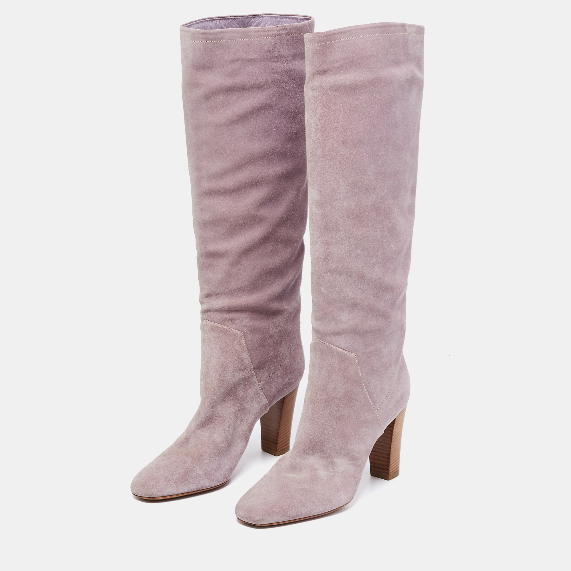 

Sergio Rossi Light Purple Suede Knee Length Boots Size