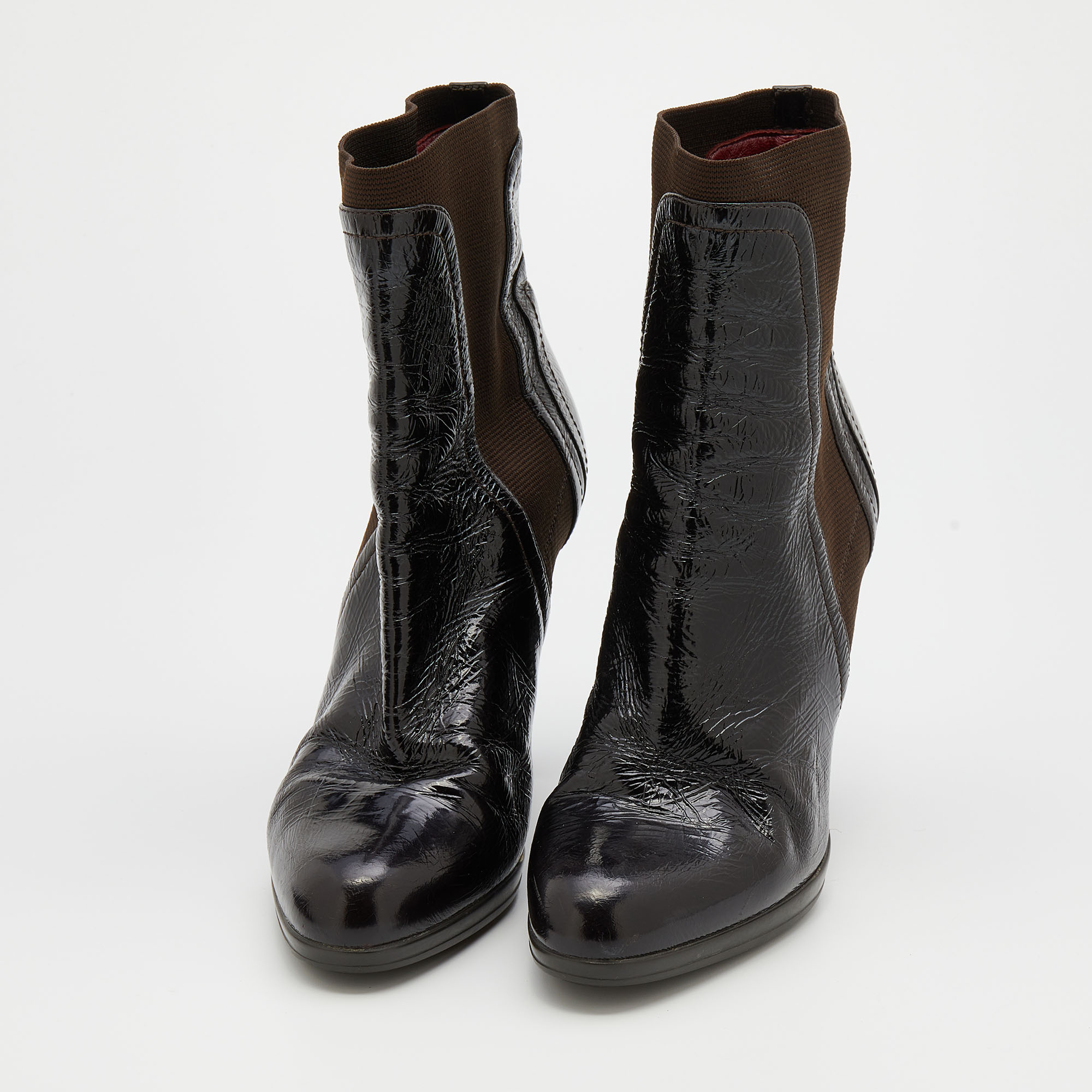 

Sergio Rossi Dark Brown Leather Ankle Length Boots Size