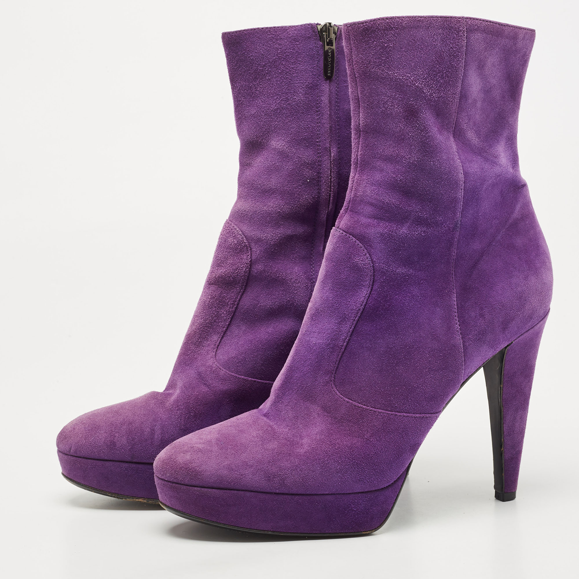 

Sergio Rossi Purple Suede Ankle Boots Size