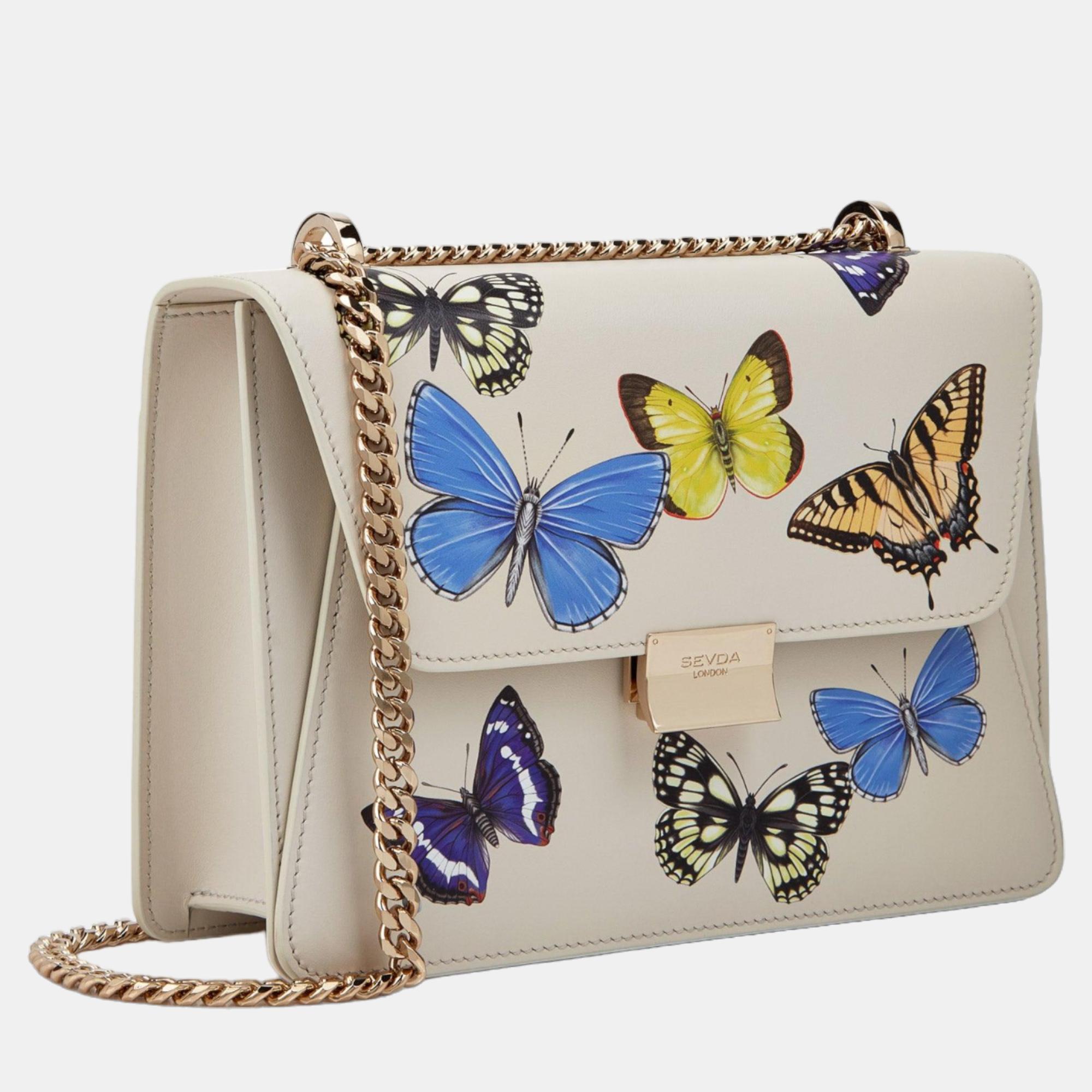 

Sevda London Kate Shoulder Bag Off White Butterflies, Cream