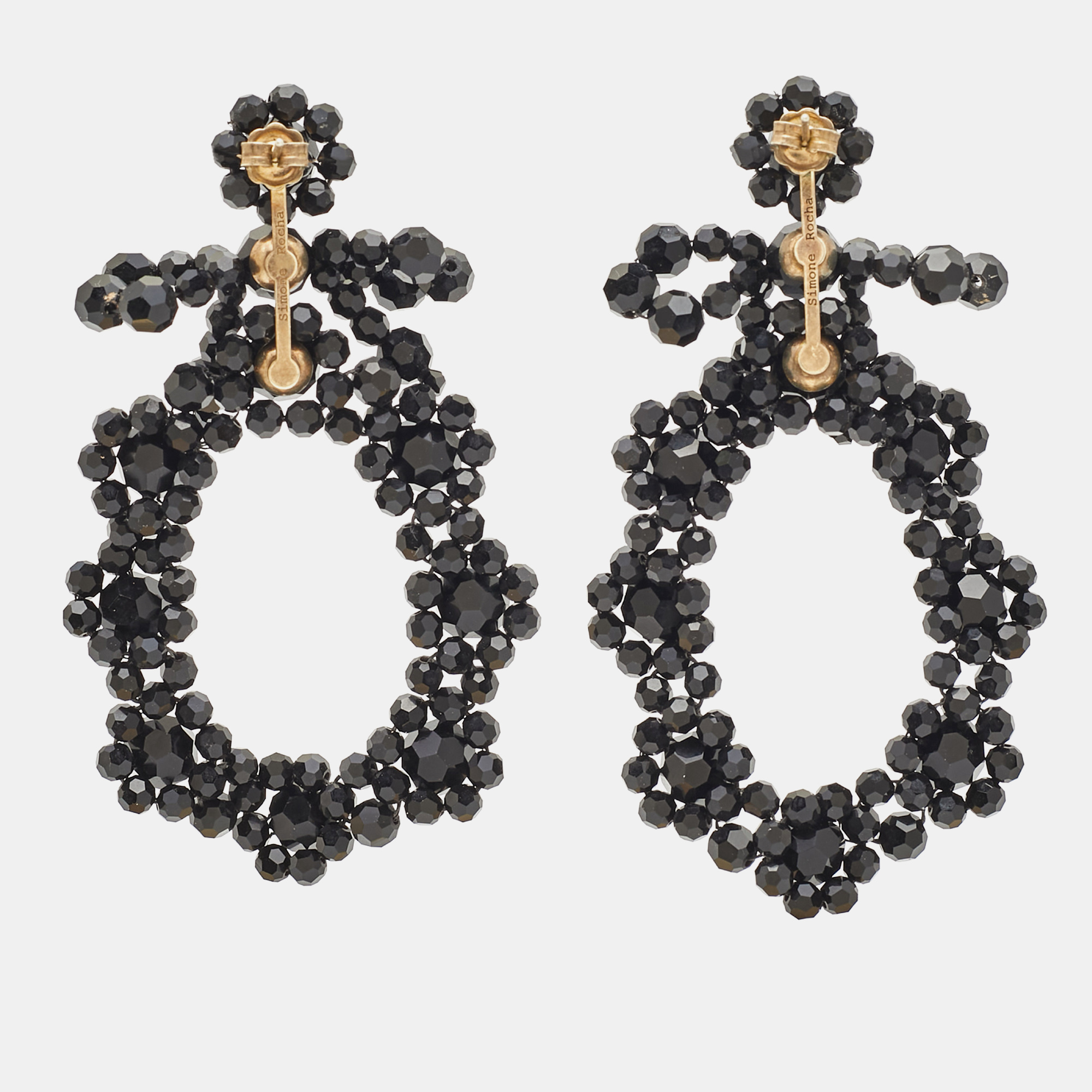 

Simone Rocha Black Beaded Gold Tone Earrings