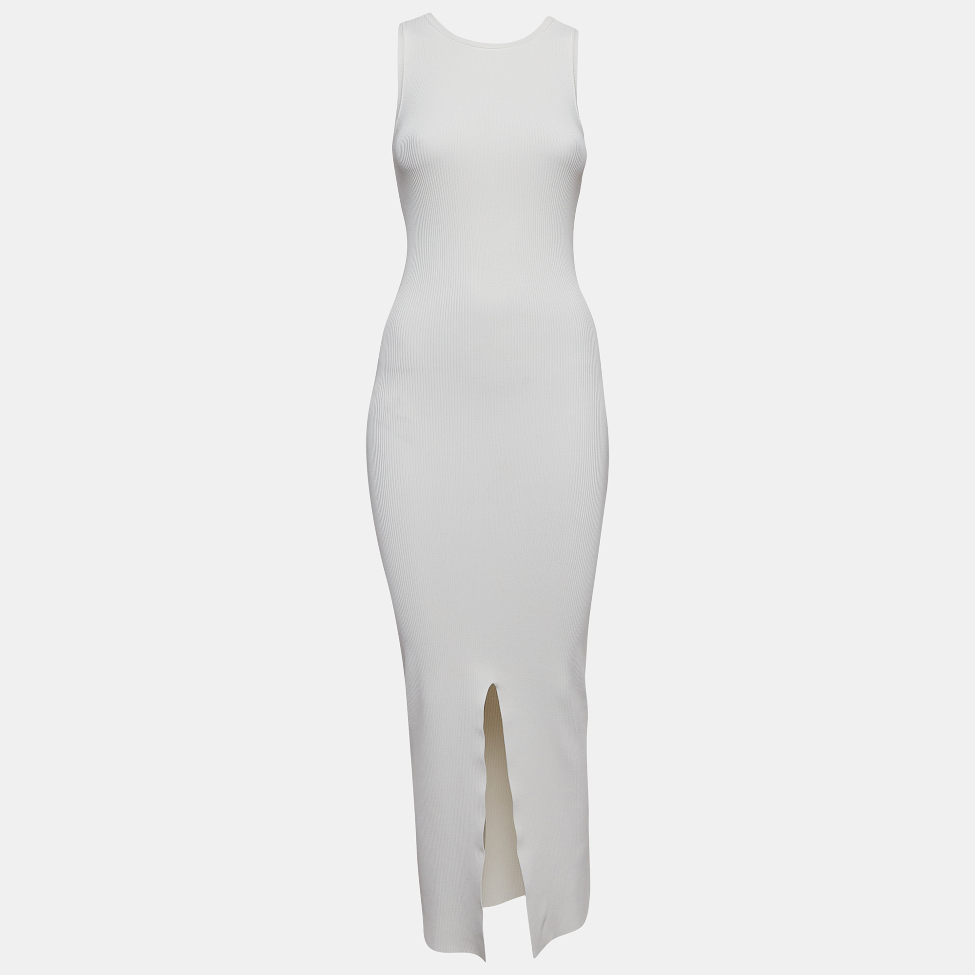 

SIR.THE LABEL White Rib Knit Back Cut-Out Maxi Dress S