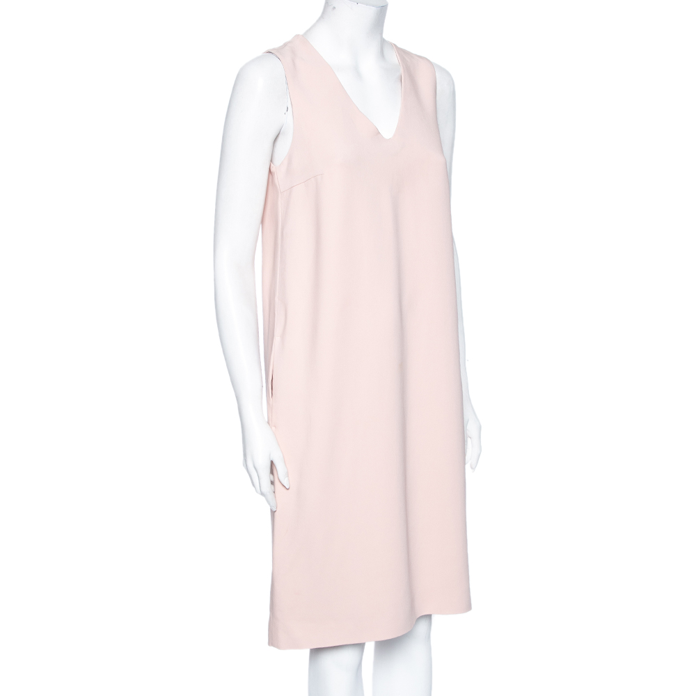 

S'Max Mara Pale Pink Crepe Sleeveless Shift Dress