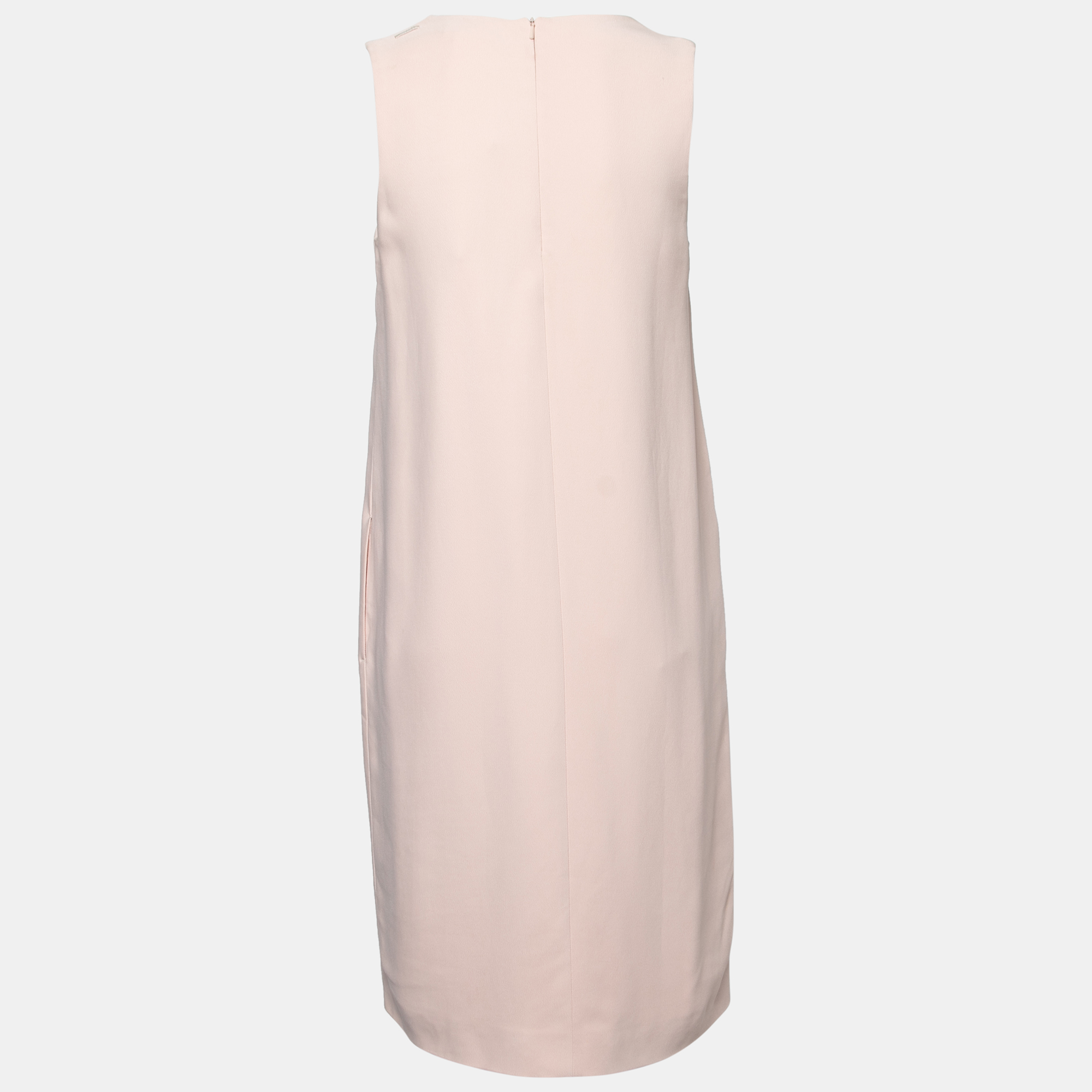 

S'Max Mara Pink Crepe Sleeveless V Neck Dress