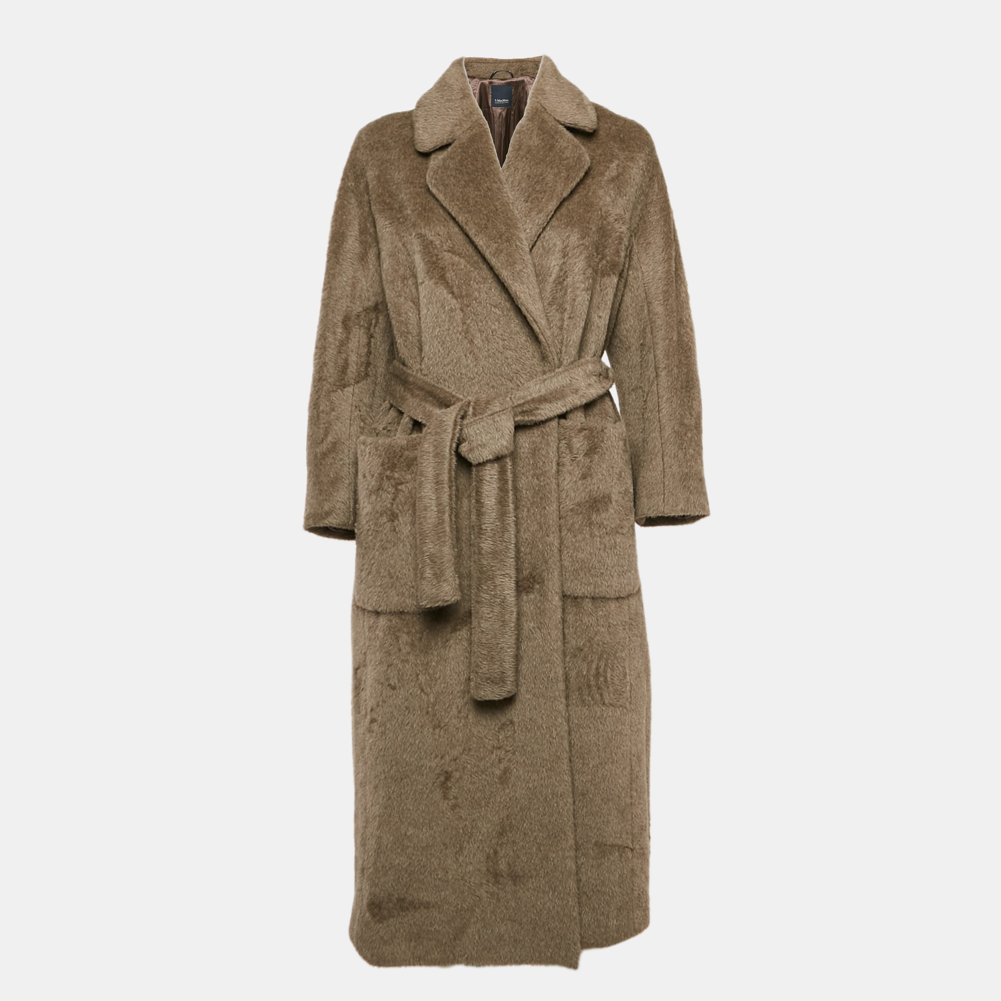 

S'Max Mara Beige Alpaca Fur Mid-Length Coat M