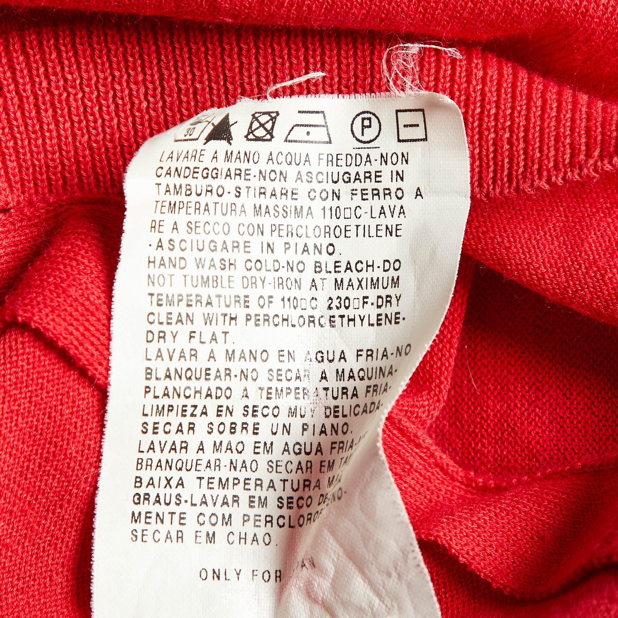 S`Max Mara Red Cotton Knit Cropped Cardigan S 