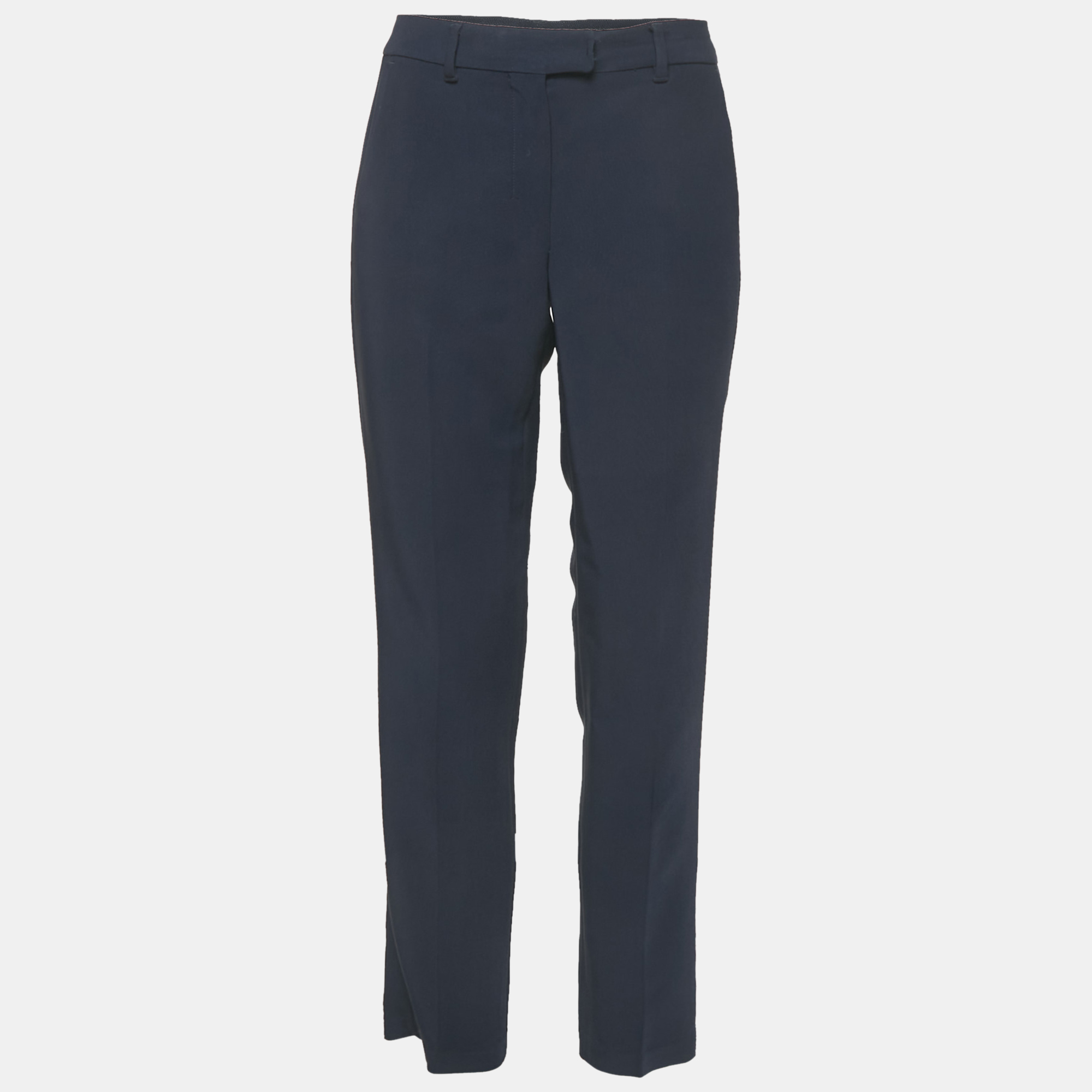 

S'Max Mara Navy Blue Crepe Trousers M