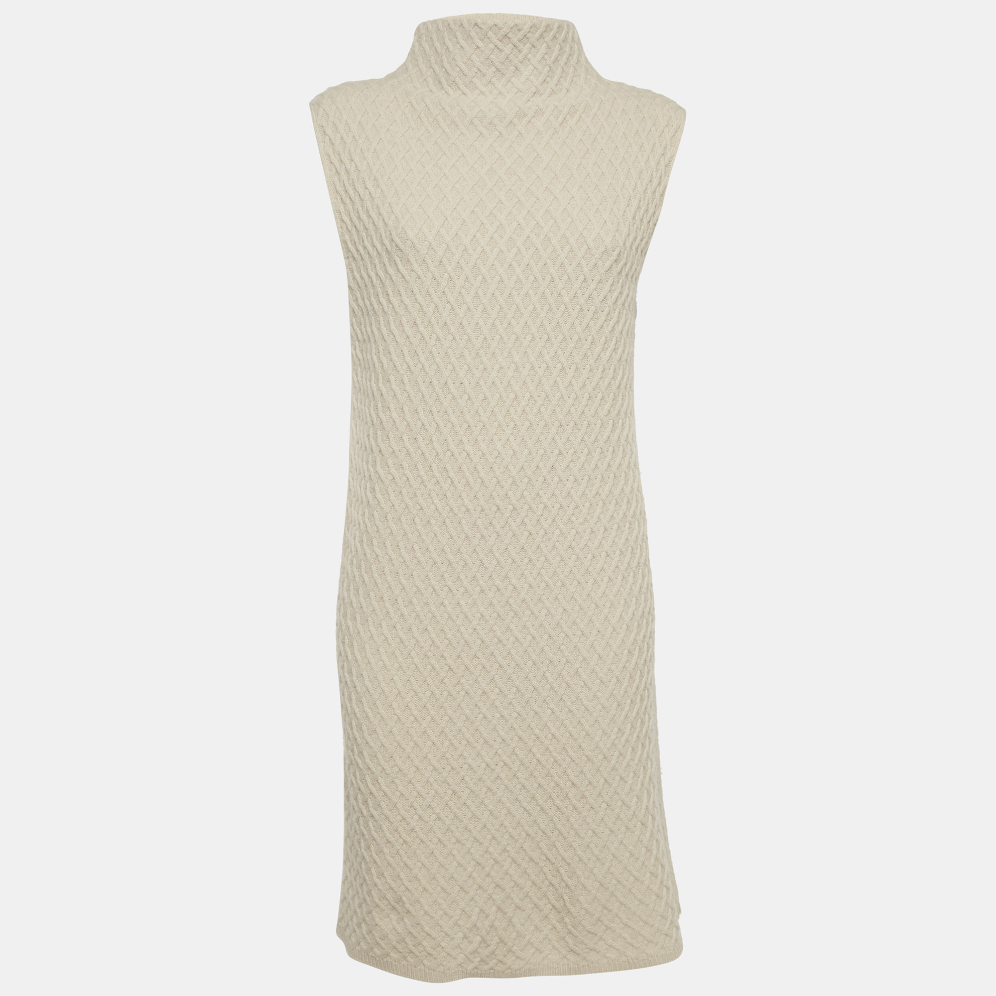 

Max Mara Light Beige Wool Blend Sleeveless Dress M