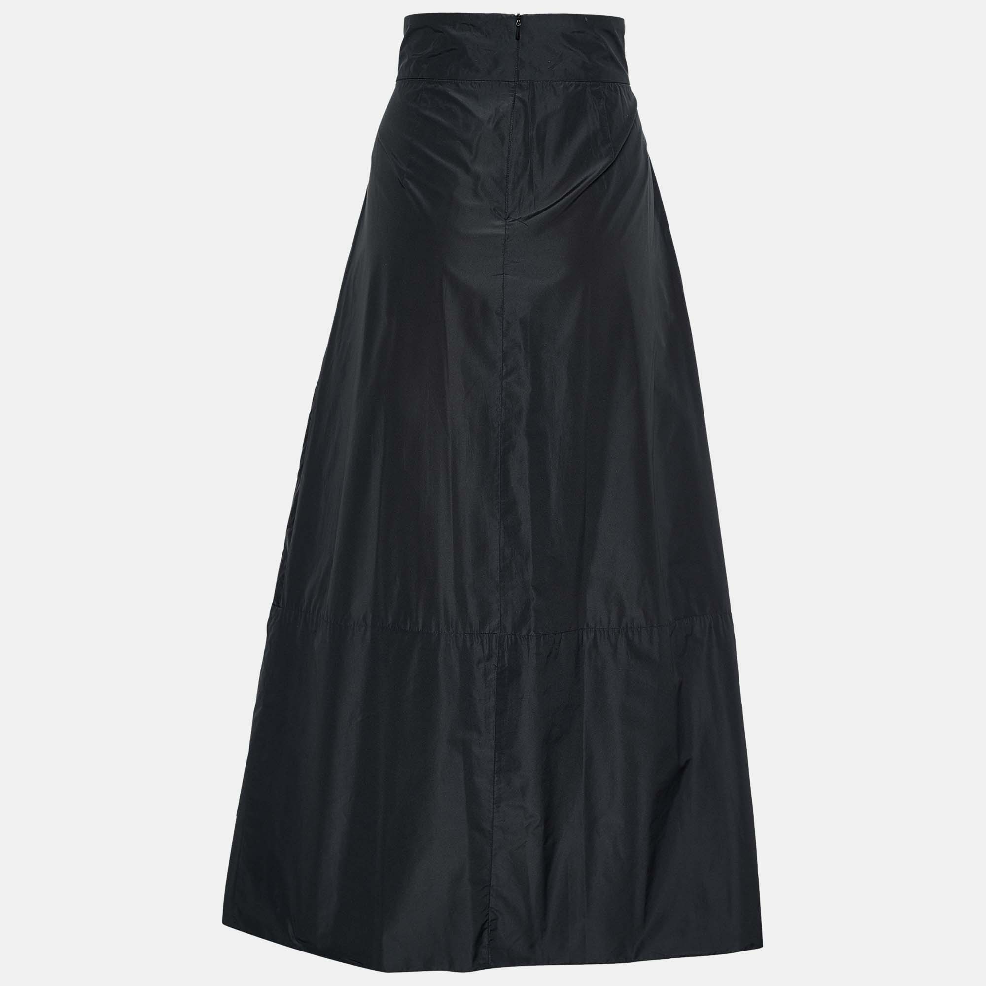 

S'Max Mara Black Synthetic Zip Detail Skirt