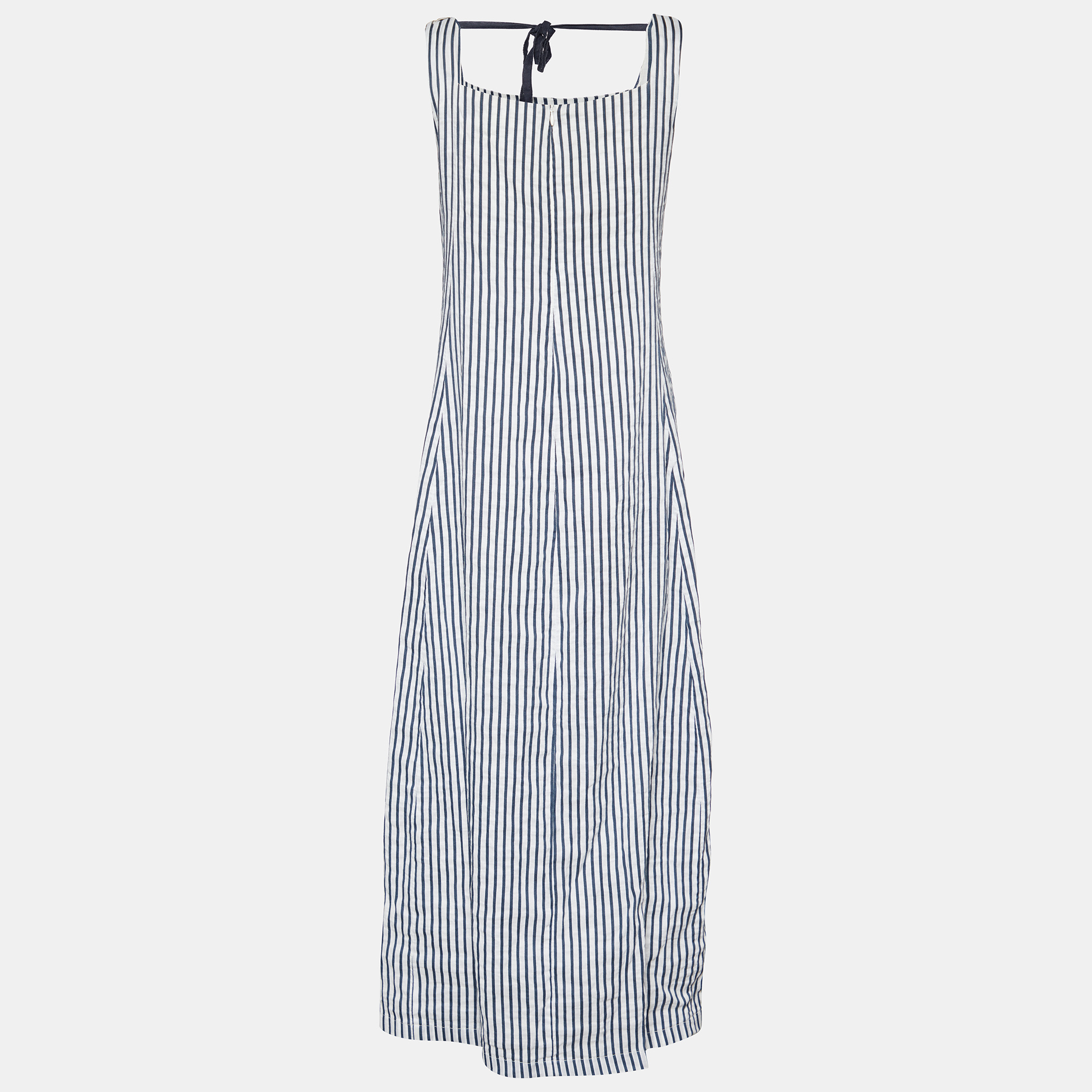 

S'Max Mara Blue and White Striped Sleeveless Maxi Dress