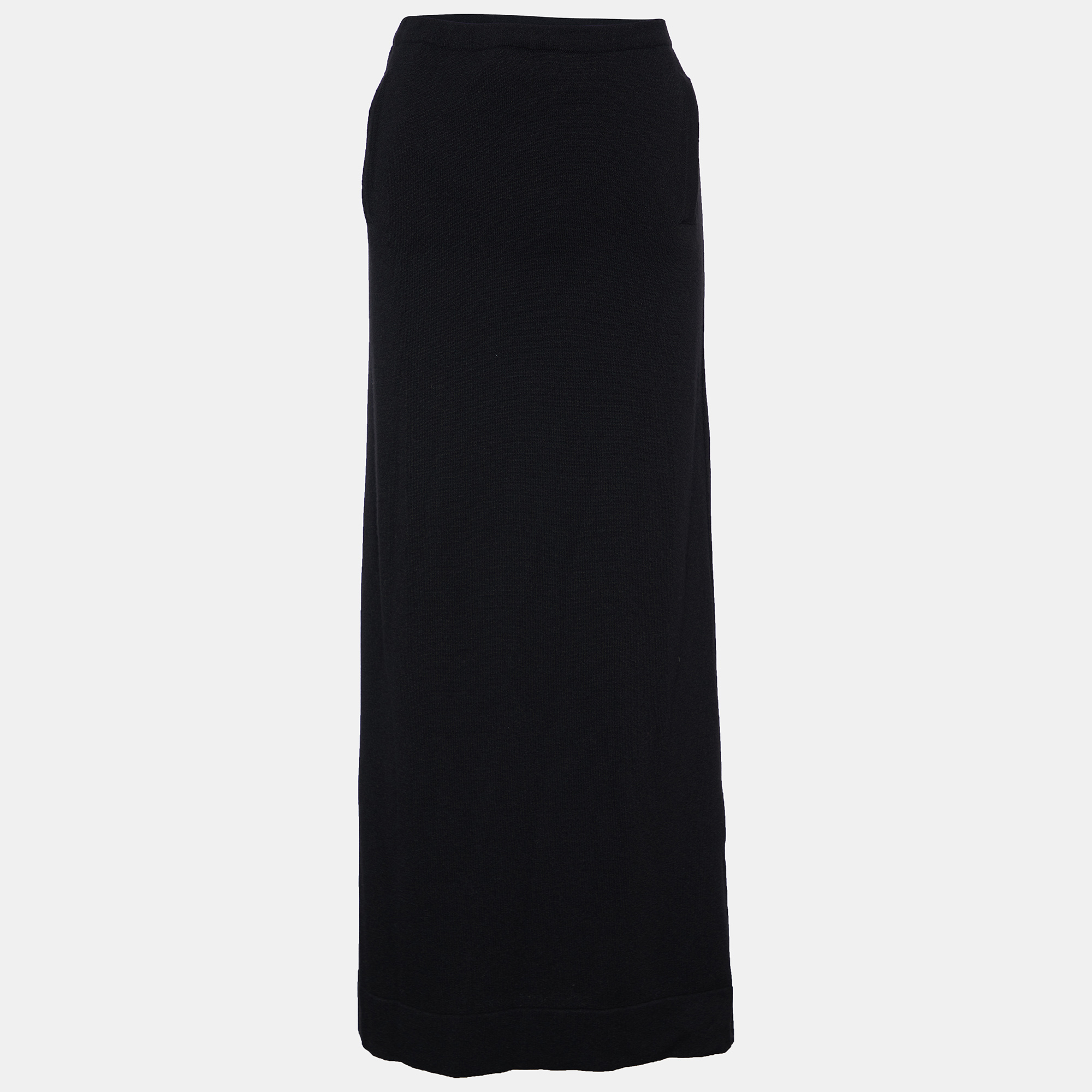 Pre-owned S'max Mara Black Cashmere & Wool Maxi Skirt M