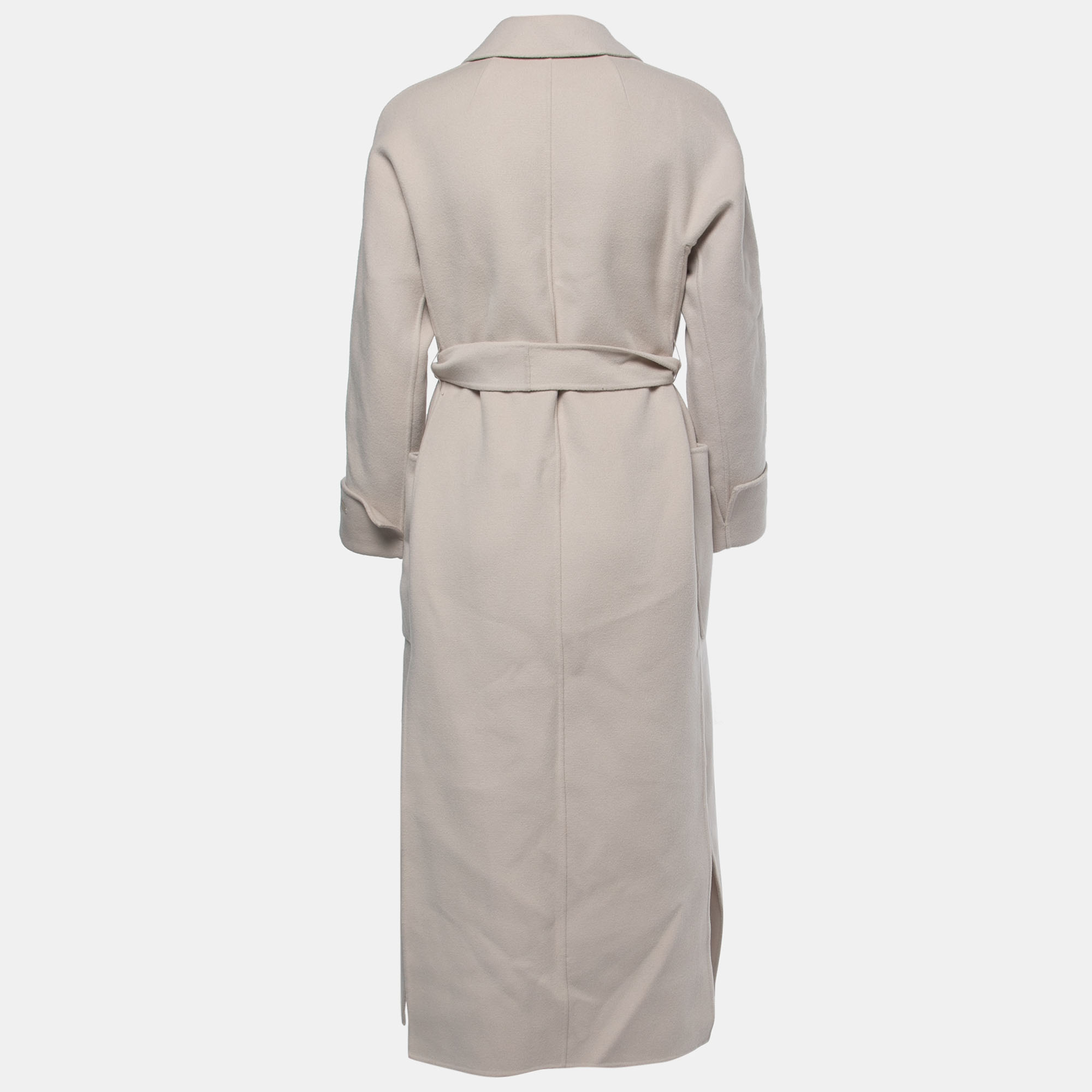 

S'Max Mara Off White Wool Belted Coat