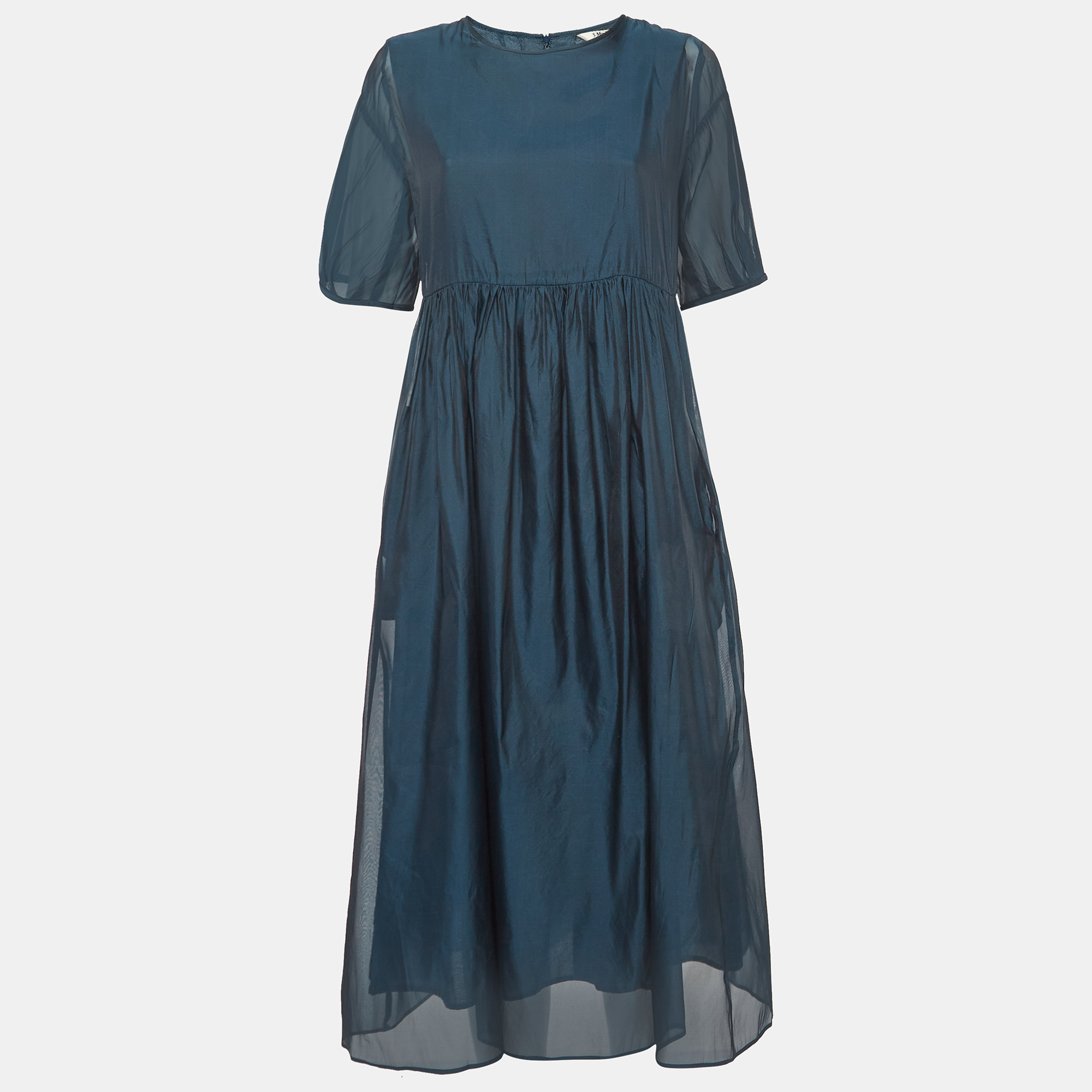 

S'Max Mara Blue Organza Fatoso Midi Dress