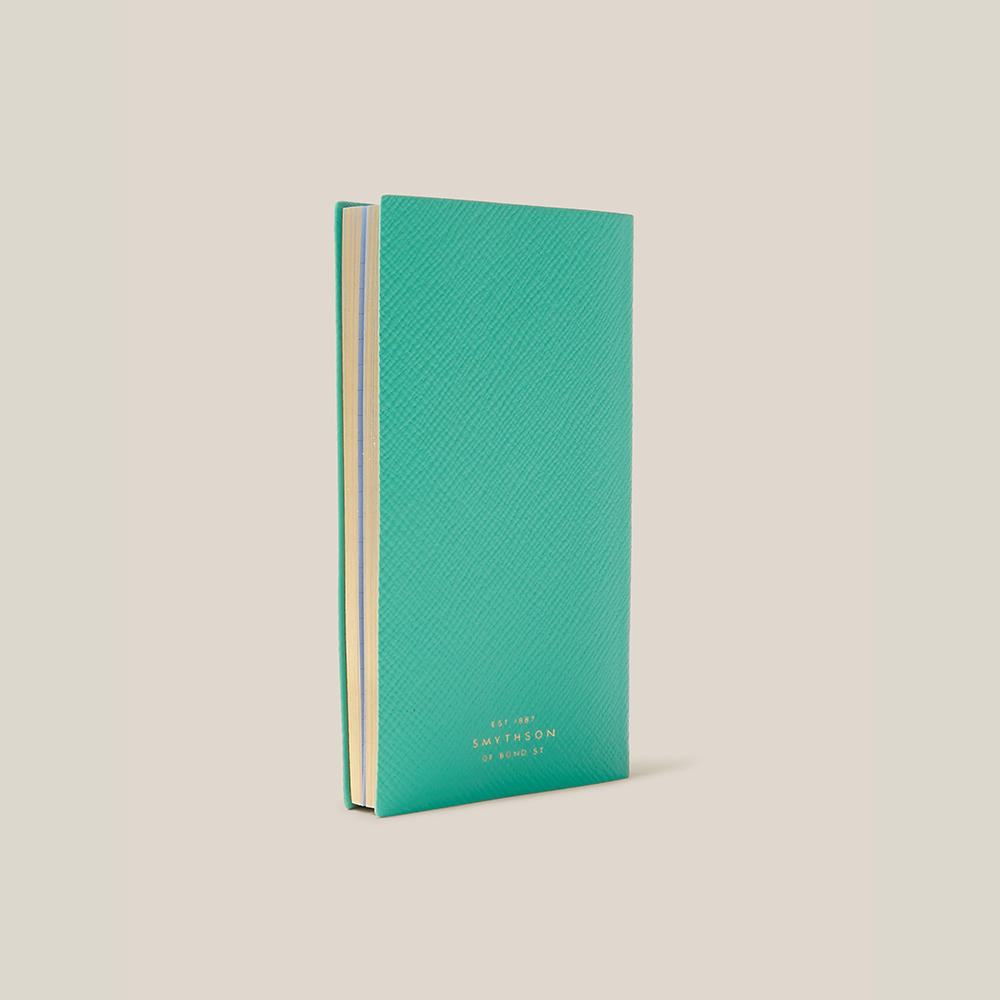 

Smythson Green Panama Live Love Laugh Leather Notebook