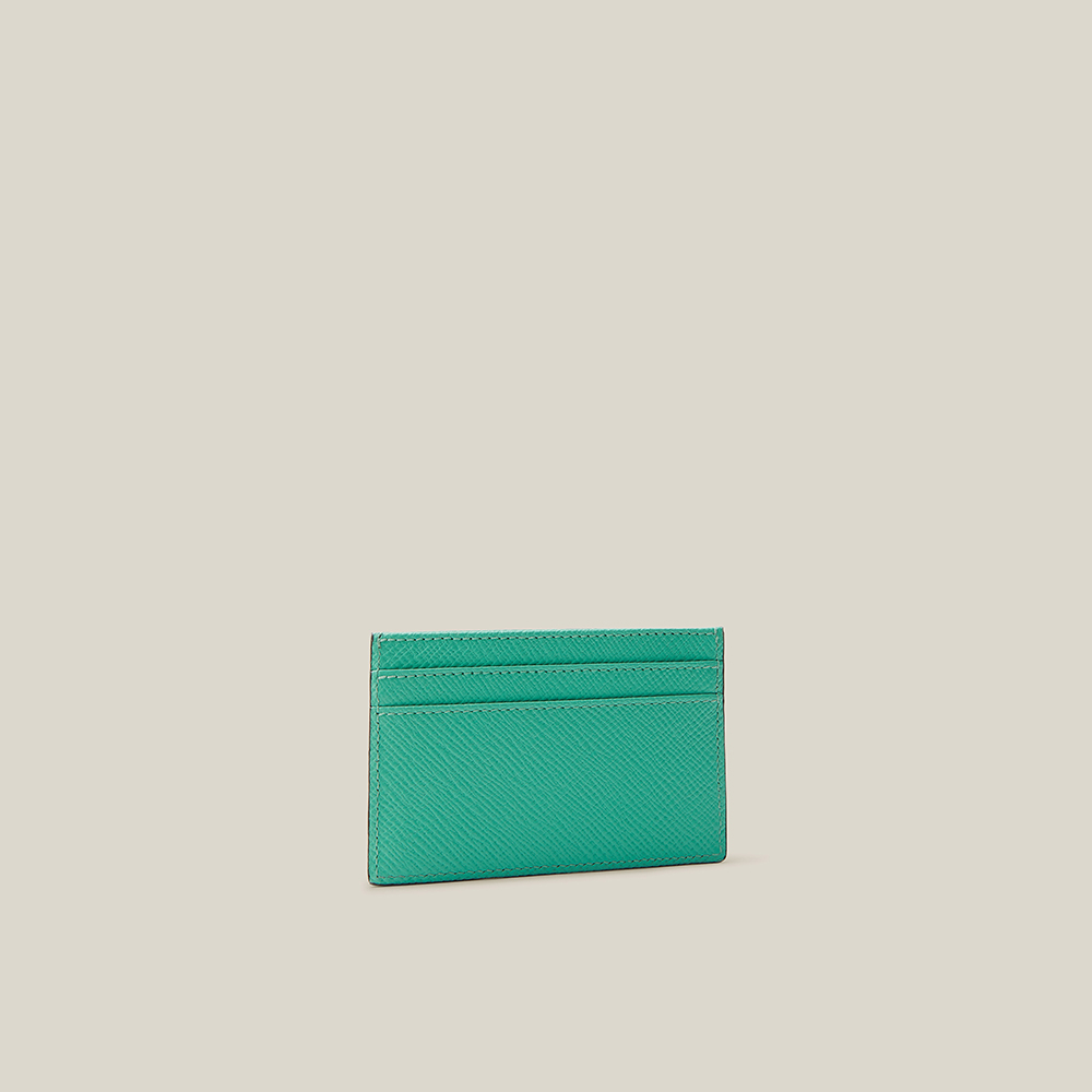 

Smythson Green Panama Leather Cardholder