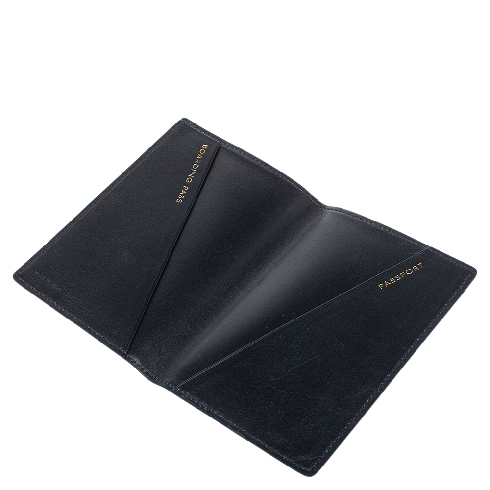 

Smythson Black Leather Panama Marshall Travel Organizer