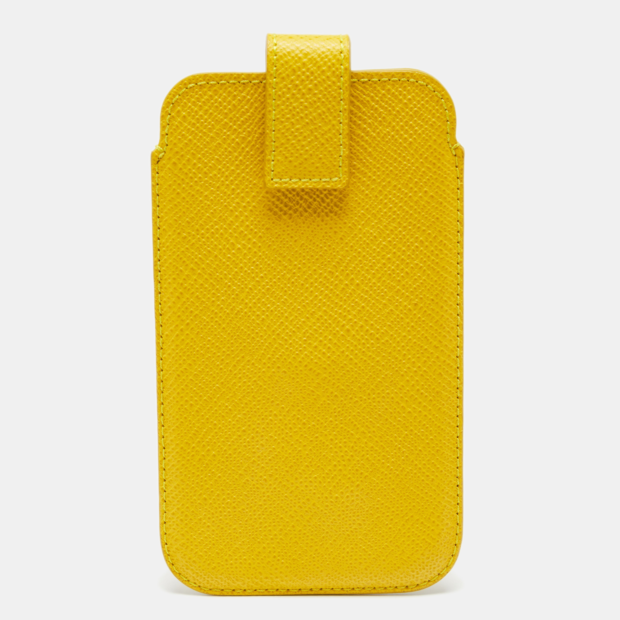 Pre-owned Smythson Yellow Leather Phone Cover