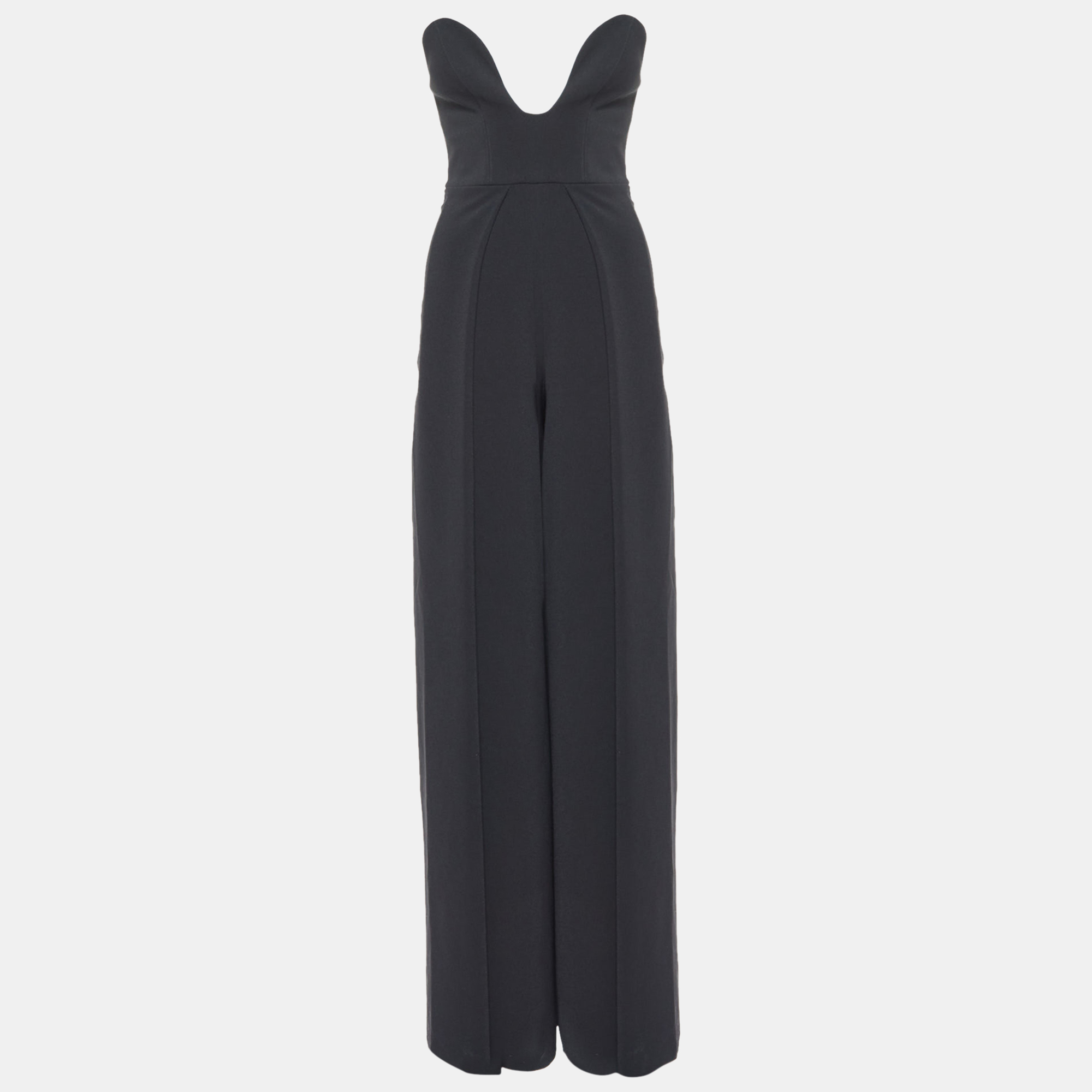 

Solace London Black Crepe The Anelli Strapless Jumpsuit XS