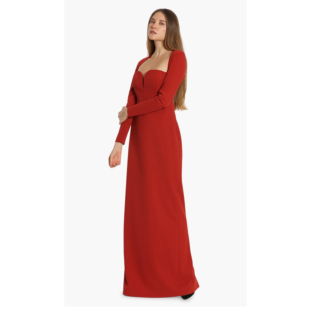 

Solace London Red Sweetheart Neck Long Dress  (UK 14