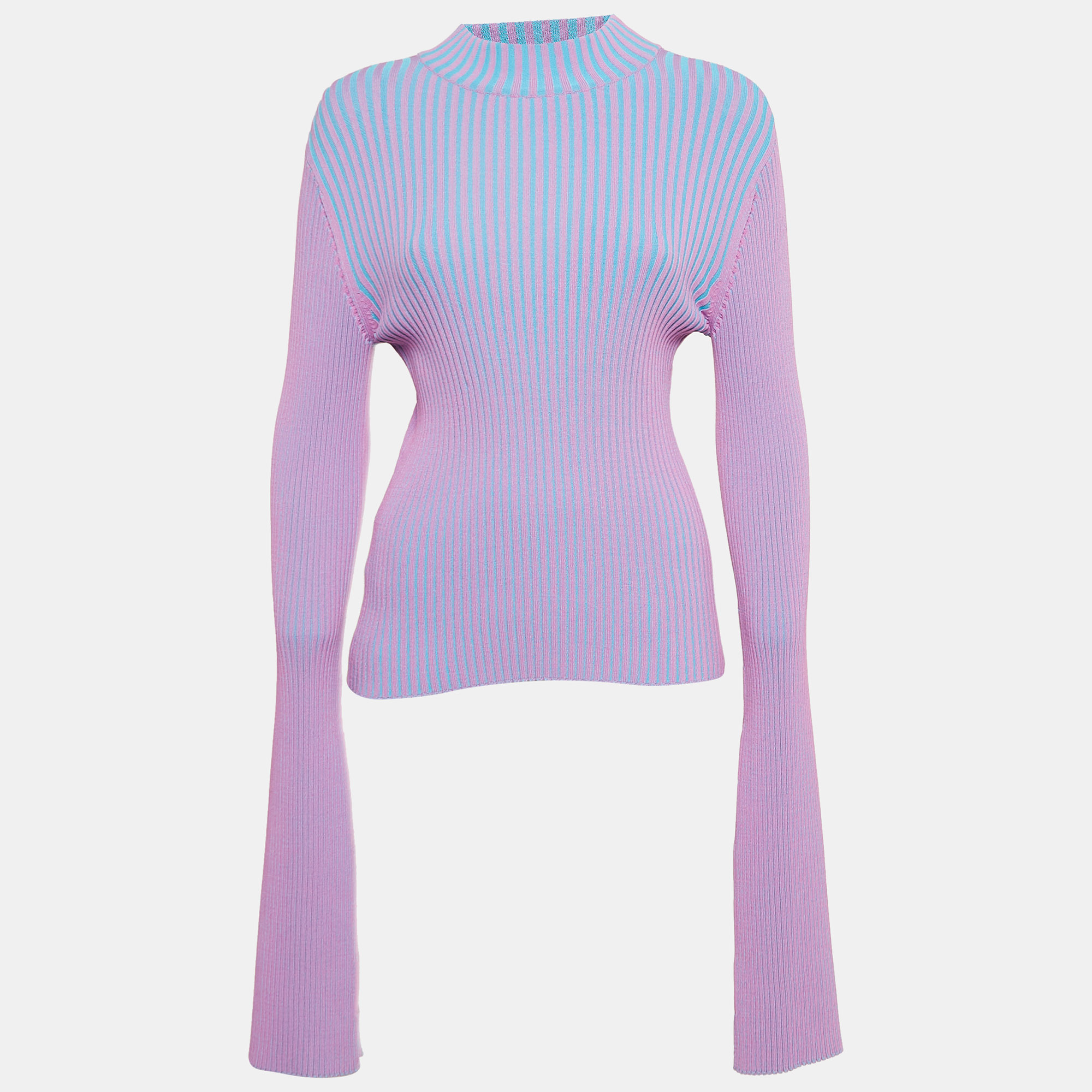 Pre-owned Solace London Purple Dania Rib Knit Top M