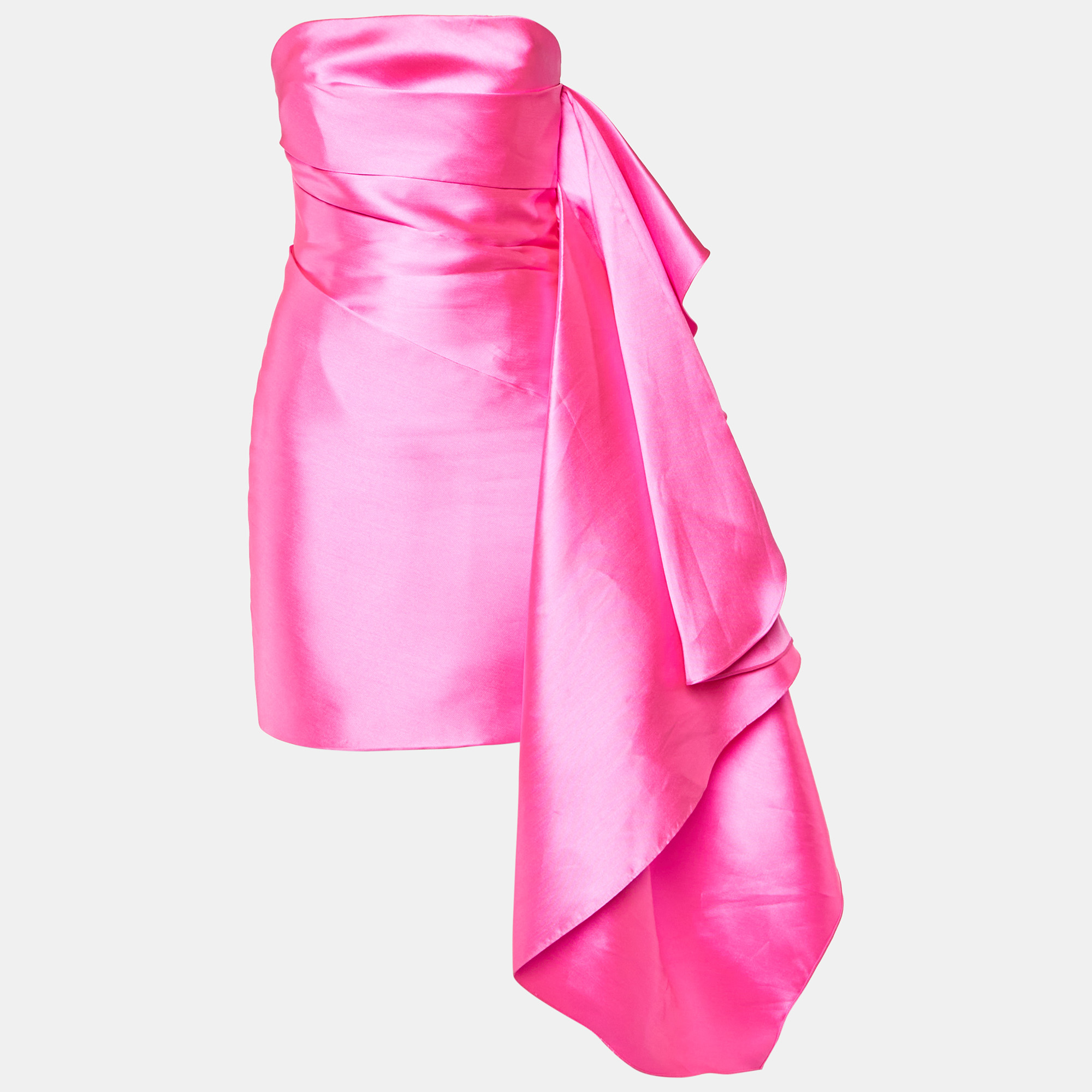 

Solace London Hot Pink Satin Elia Strapless Mini Dress S