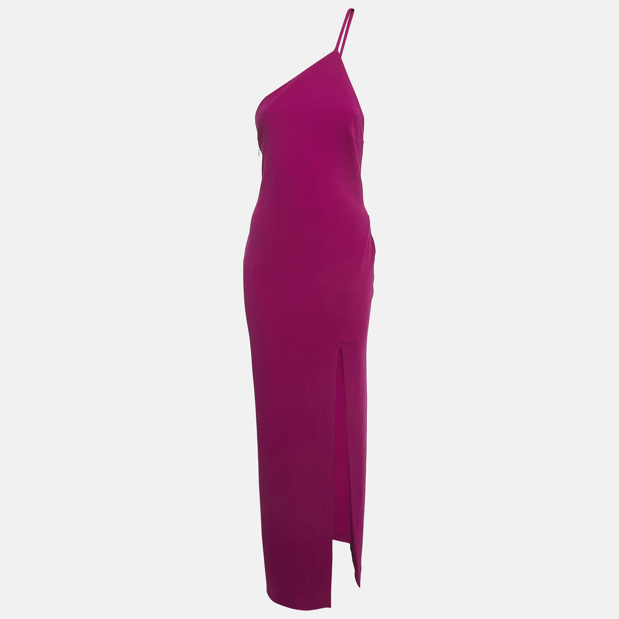 

Solace London Purple Crepe One-Shoulder Maxi Dress M