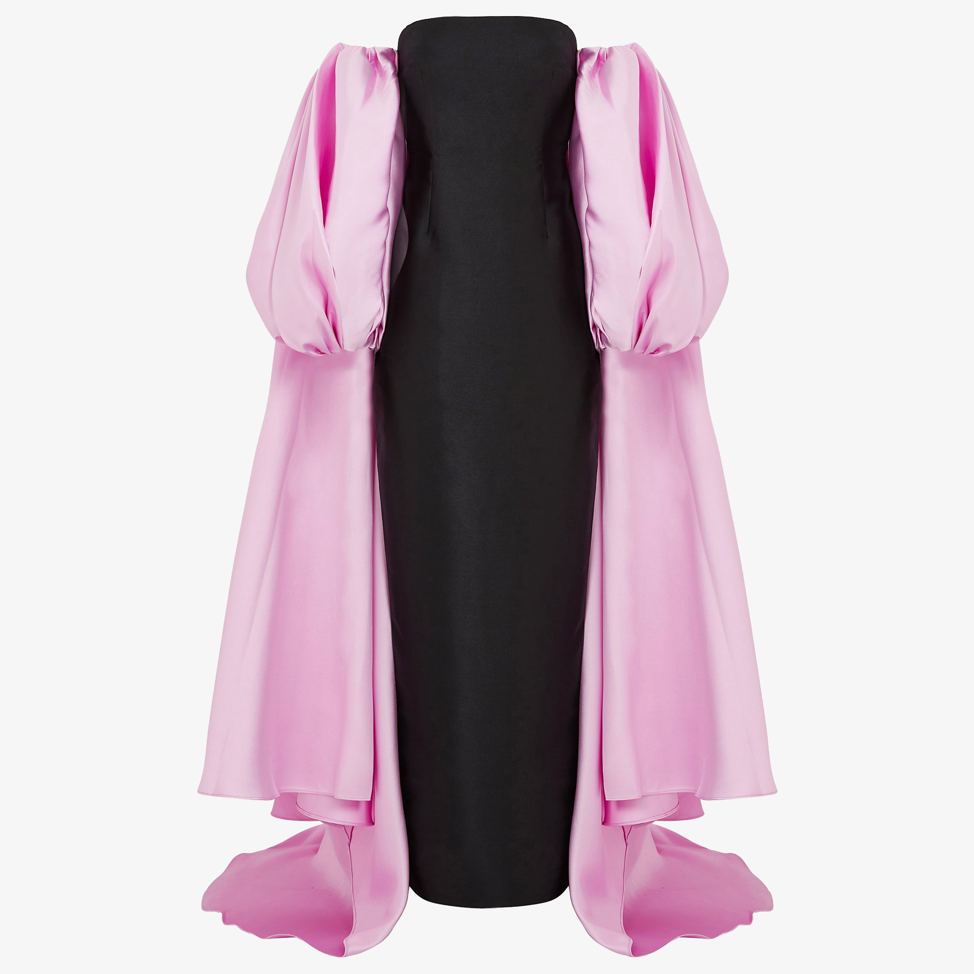 

Solace London Black/Pink Satin Lea Maxi Dress and Cape Set S