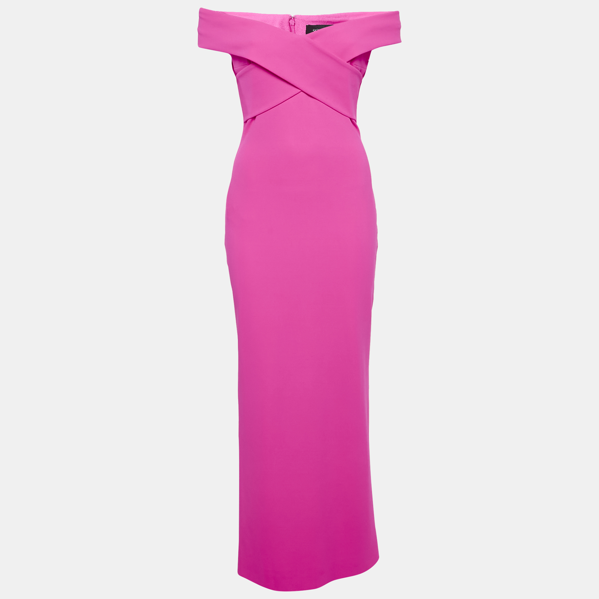 

Solace London Pink Crepe Strapless Long Dress M