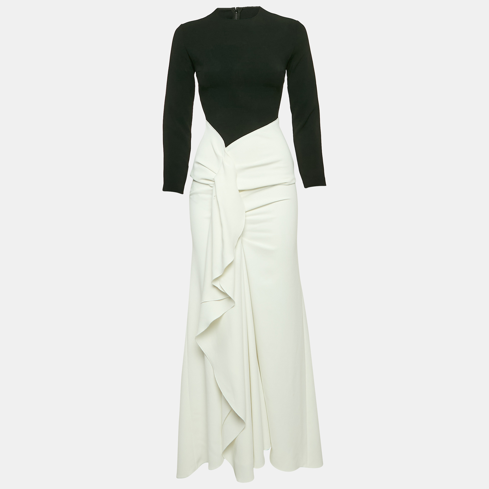 

Solace London Monochrome Crepe Nia Maxi Dress S, Black