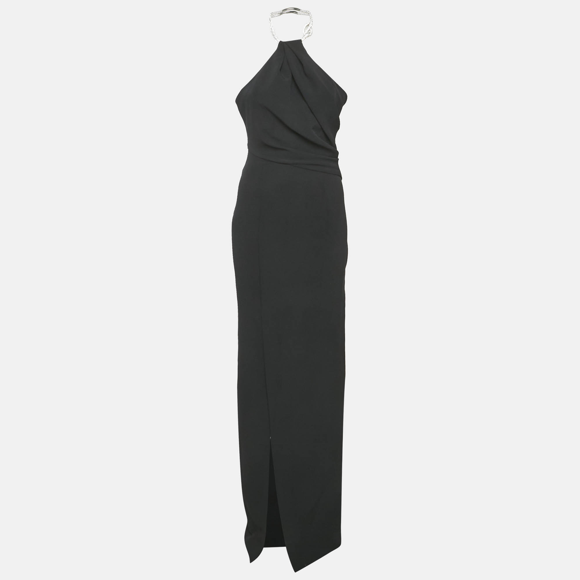 

Solace London Black Crepe Danette Long Dress S