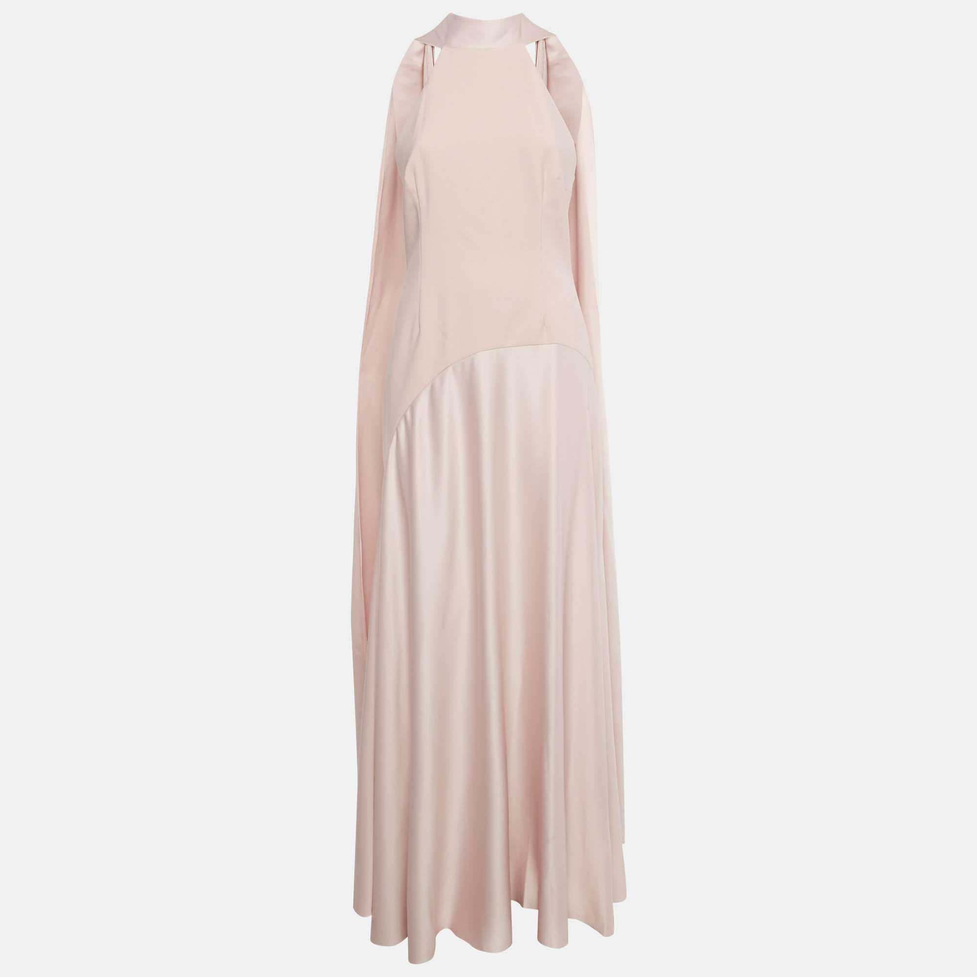 

Solace London Pink Crepe Scarf- Neck Detail Cece Maxi Dress M