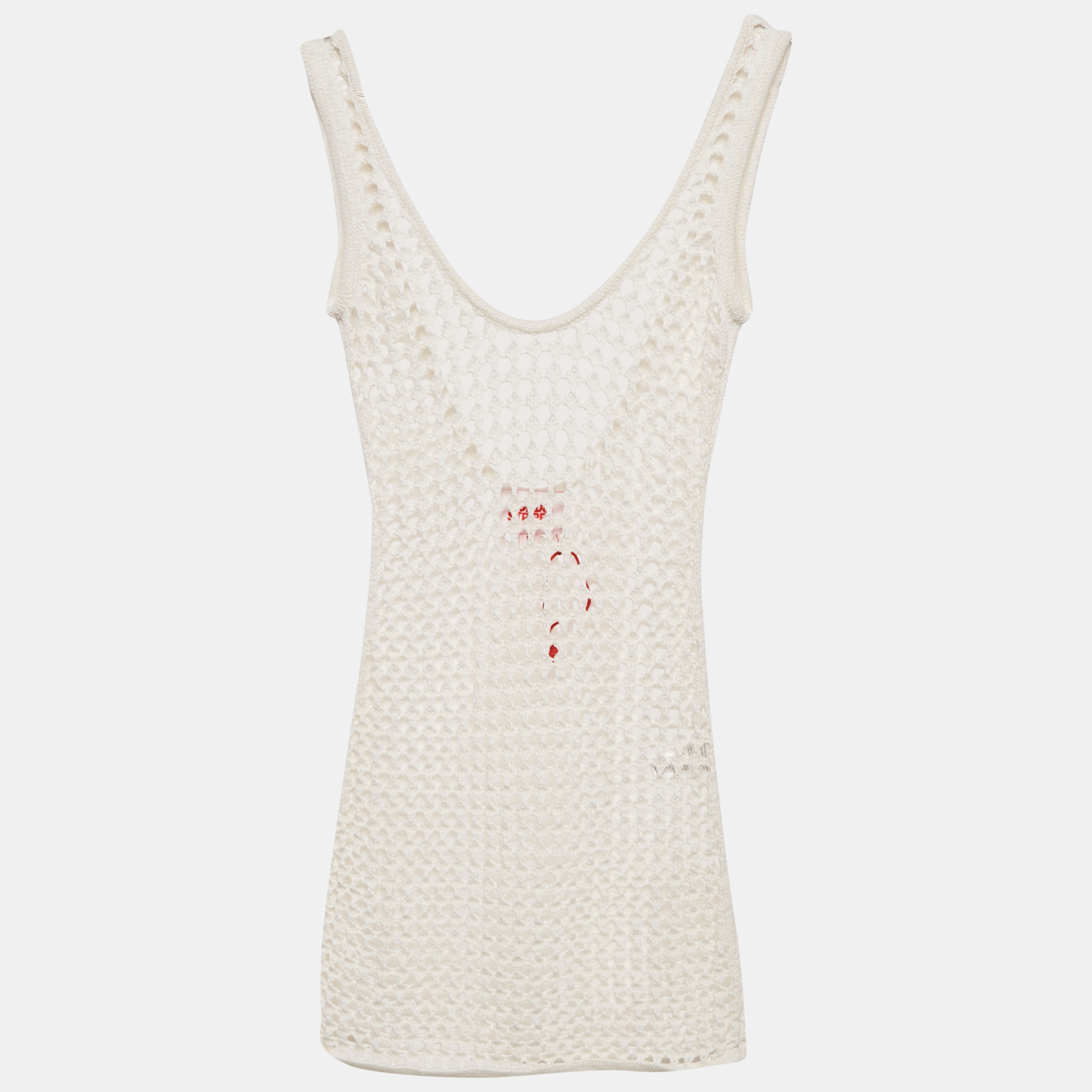Solid & Striped White Crochet Sheer Cover-Up Dress S