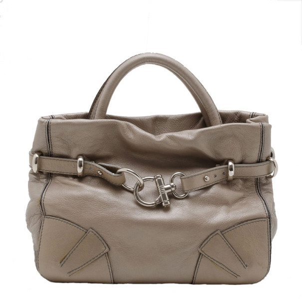 Pre Owned Sonia Rykiel Metallic Leather 'Martha' Satchel