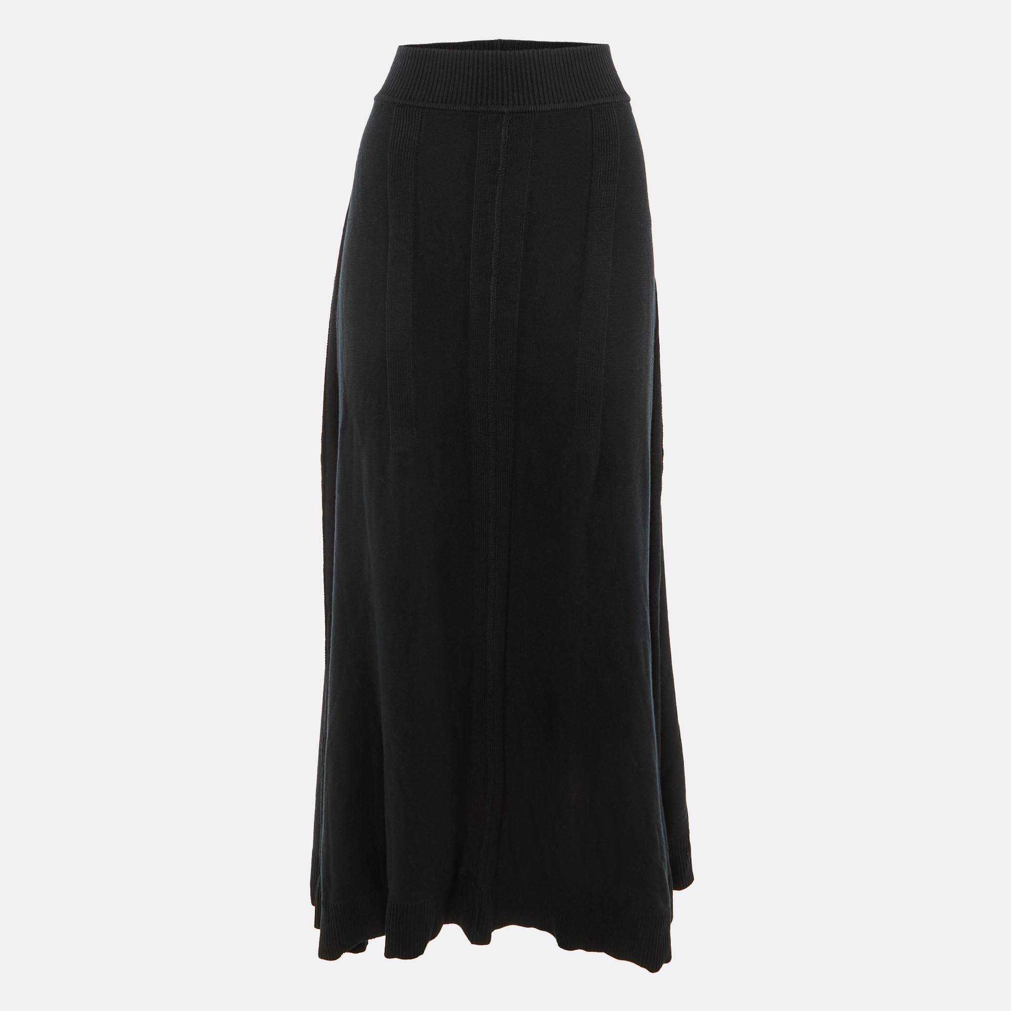 Pre-owned Sonia Rykiel Black Knit Maxi Skirt M
