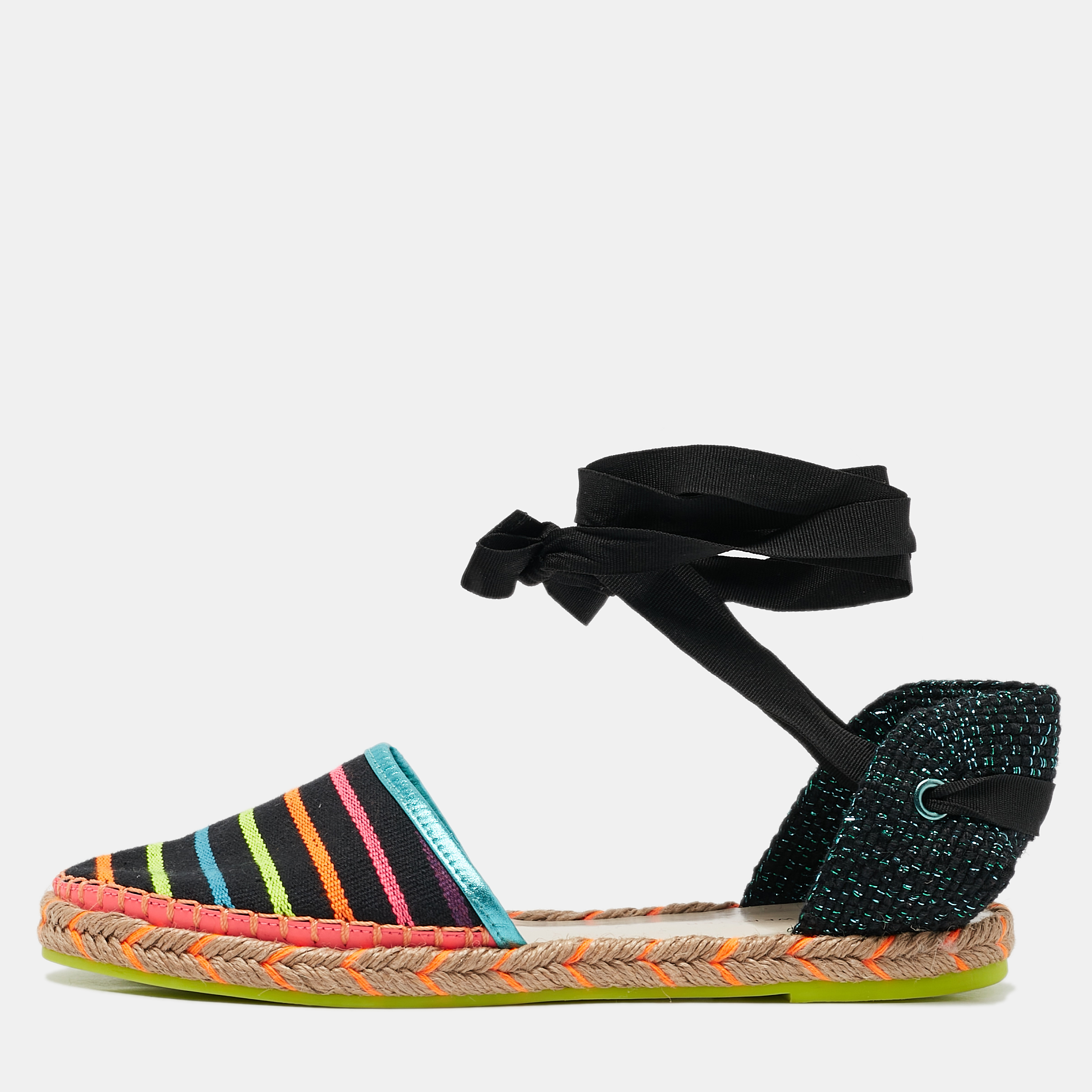 

Sophia Webster Multicolor Fabric New Juana Ribbon Espadrille Flats Size