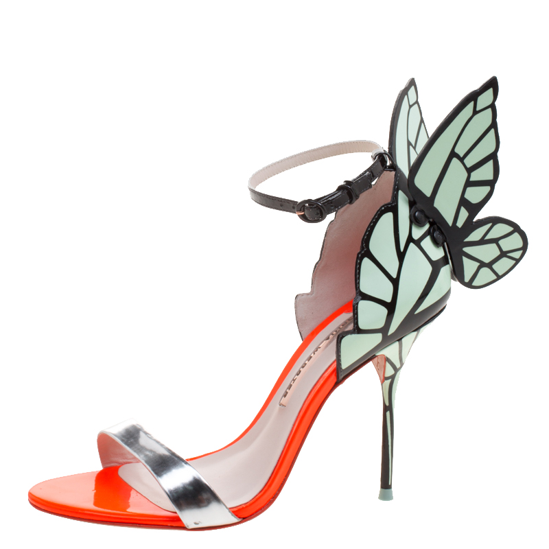 Pre Owned Sophia Webster Multicolour Leather Chiara Ankle Strap Sandals Size 38