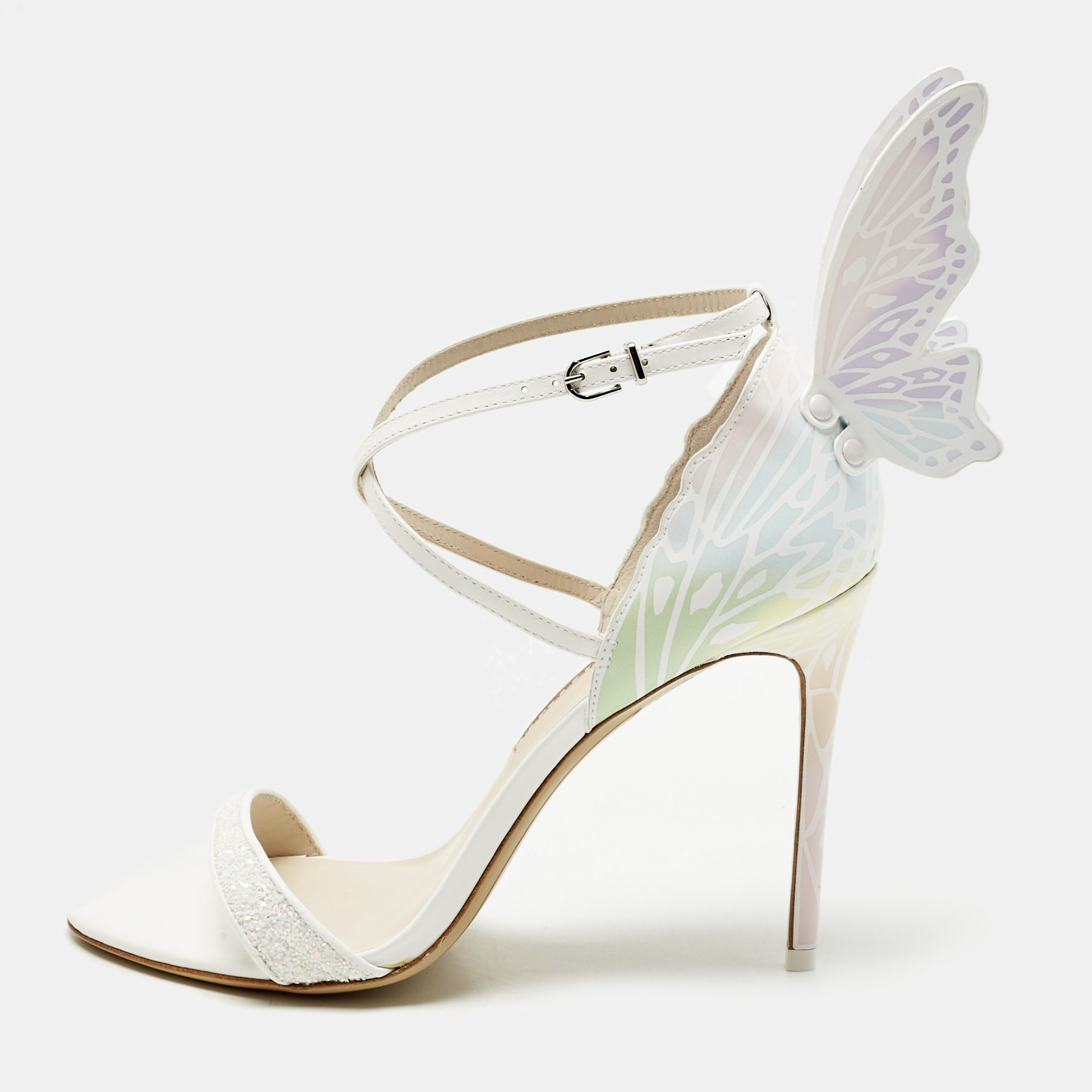 Pre-owned Sophia Webster Multicolor Patent Leather Chiara Butterfly Sandals Size 41