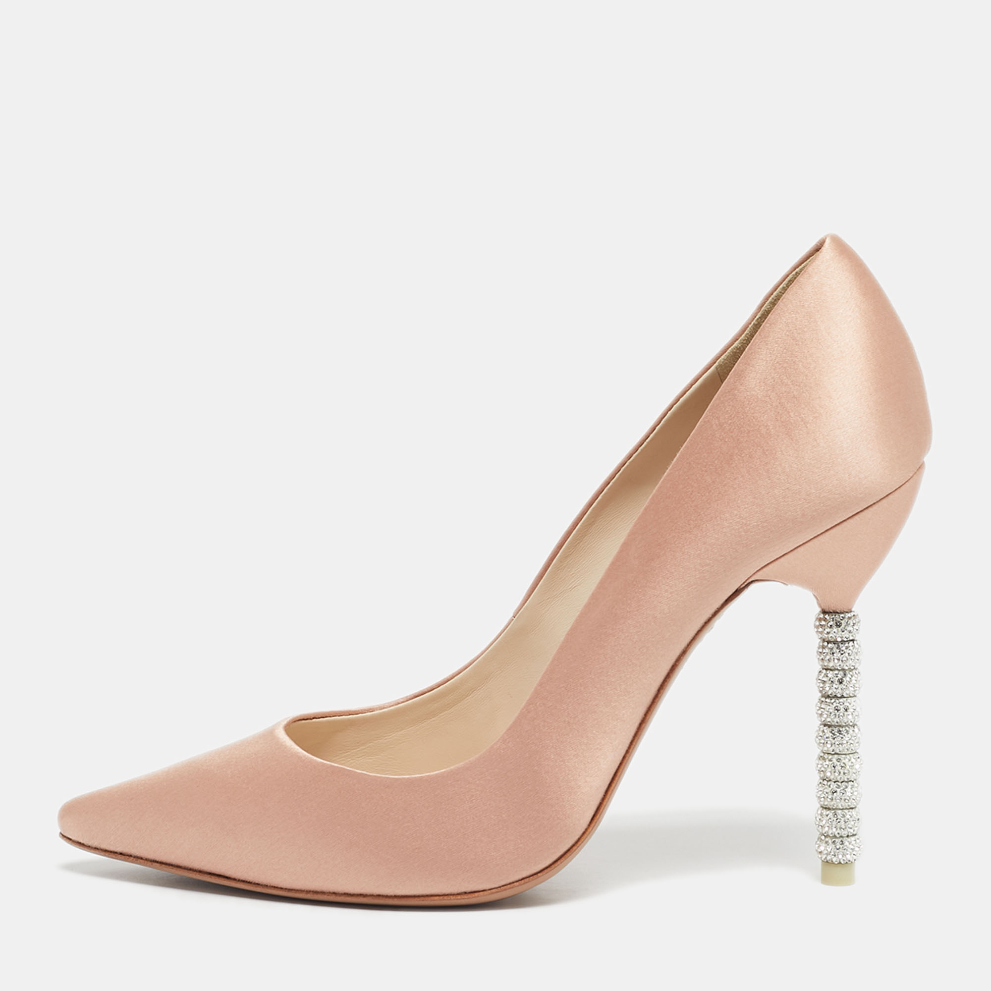 

Sophia Webster Pink Satin Coco Crystal Pumps Size
