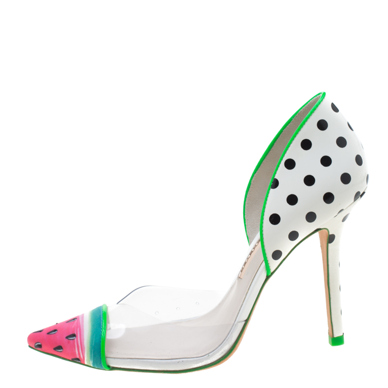 

Sophia Webster Multicolor PVC and Leather Jessica Watermelon Pumps Size