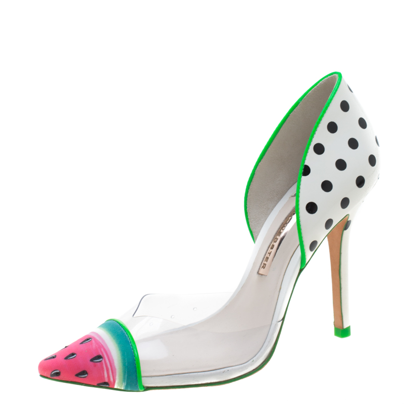 Sophia Webster Multicolor PVC and Leather Jessica Watermelon Pumps Size 38