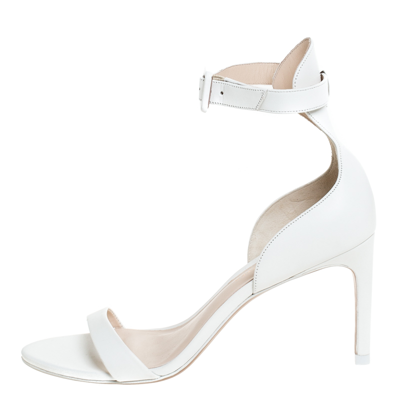 

Sophia Webster White Leather Ankle Straps Sandals Size
