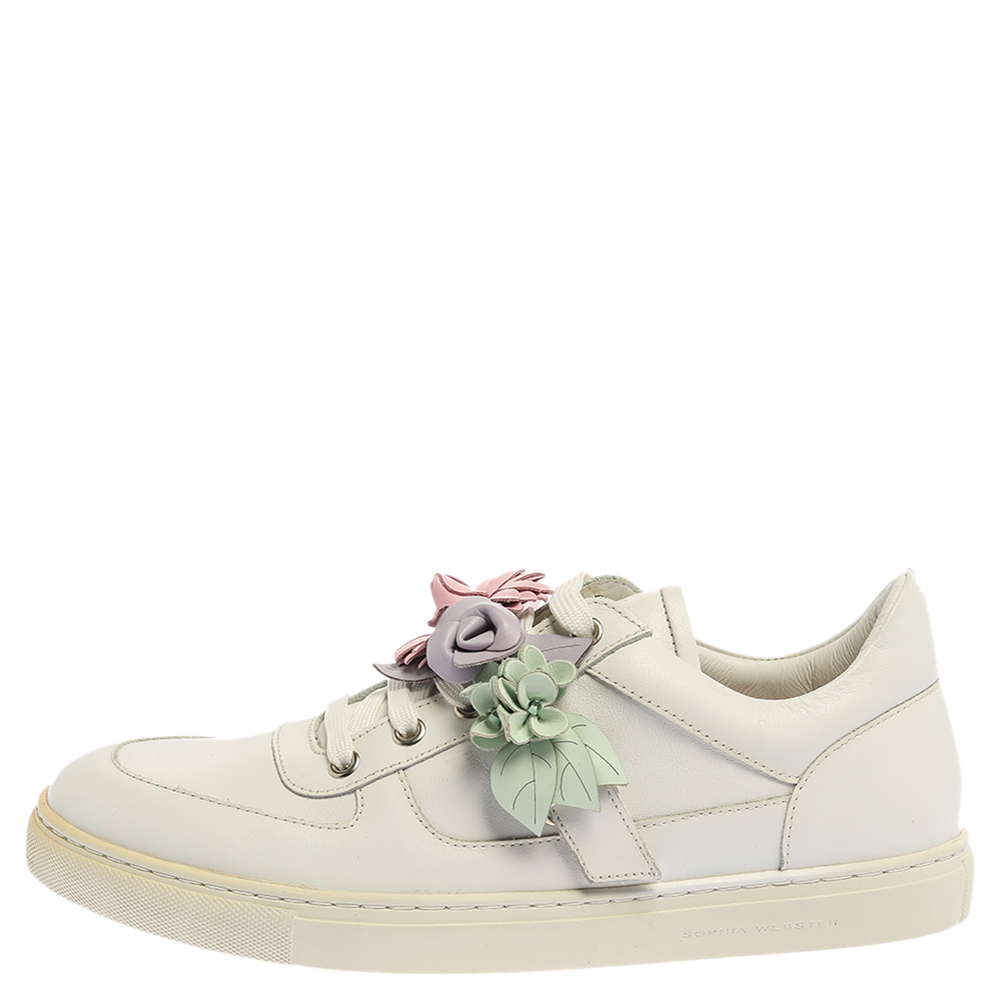 

Sophia Webster White Leather Lilico Low Top Sneakers Size
